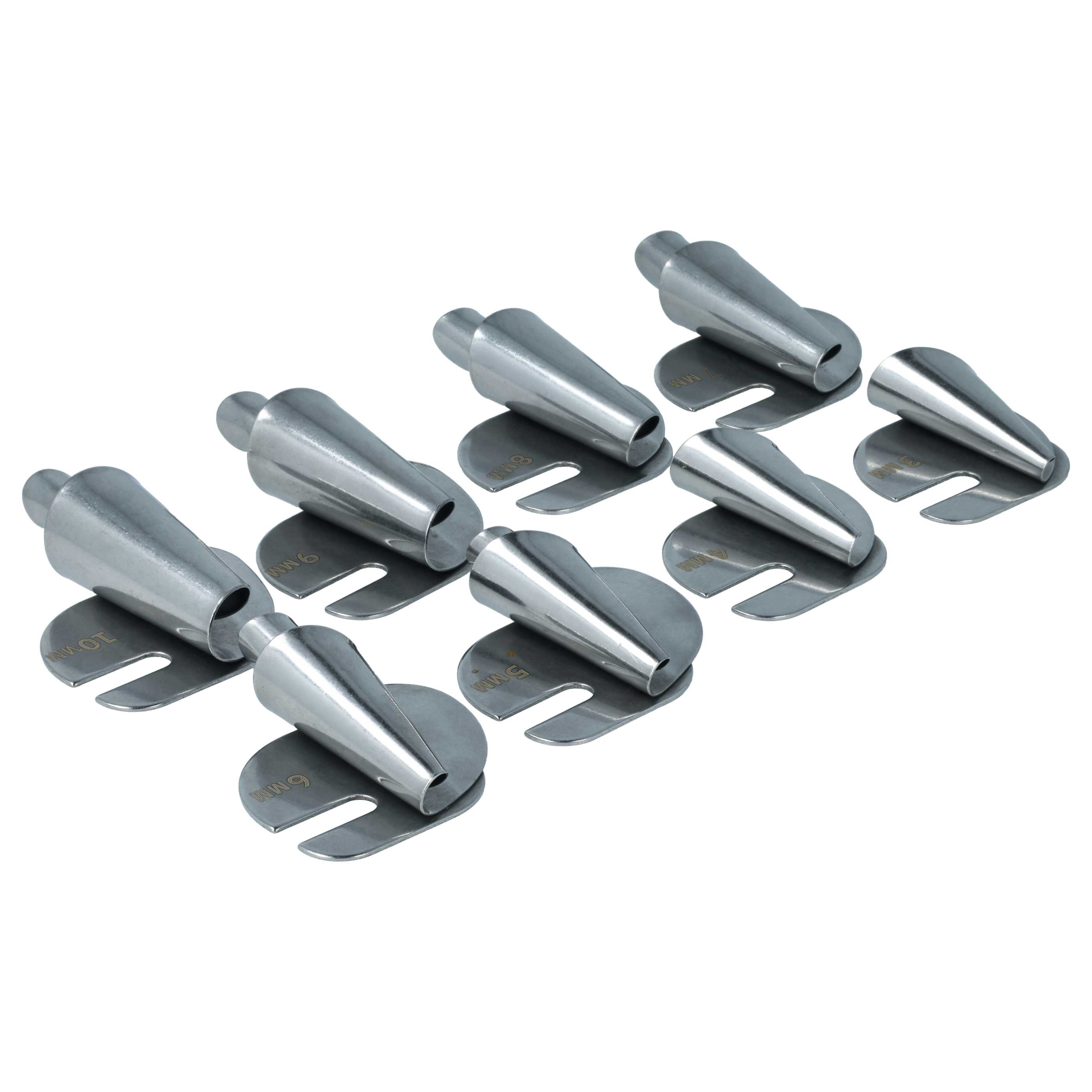 8x Rollsaumfuß passend für Nähmaschinen - In 8 Größen, 3/4/5/6/7/8/9/10 mm, Metall