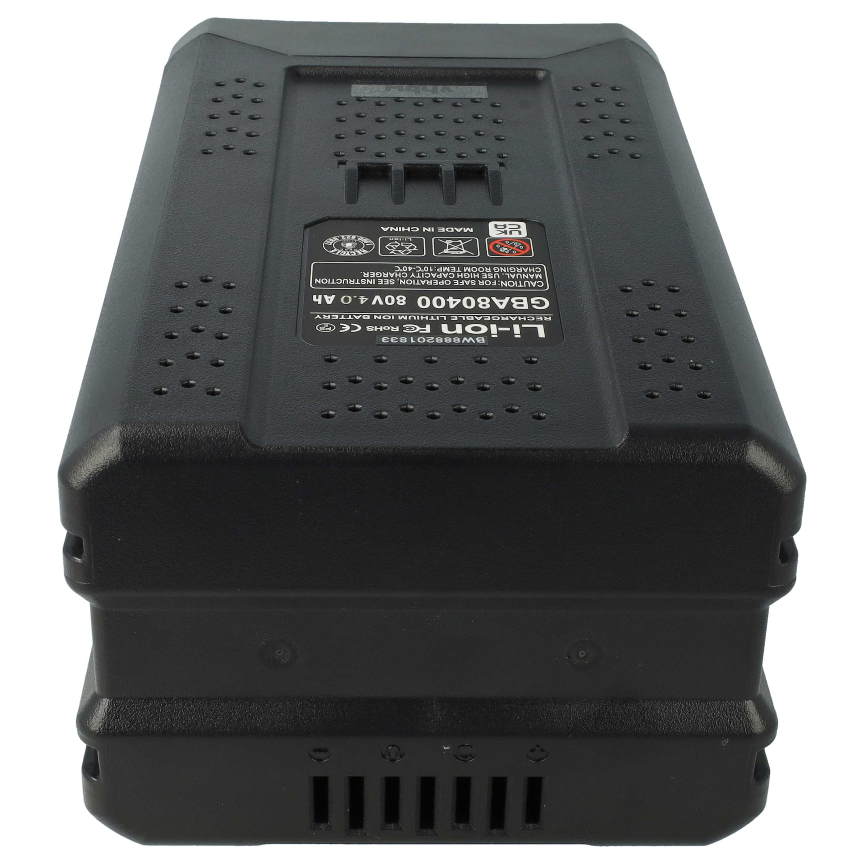 2x Battery replaces Greenworks 2901307, 80V Max, 2901302, 2902407, 2901207 - 4000 mAh 80 V Li-Ion, black