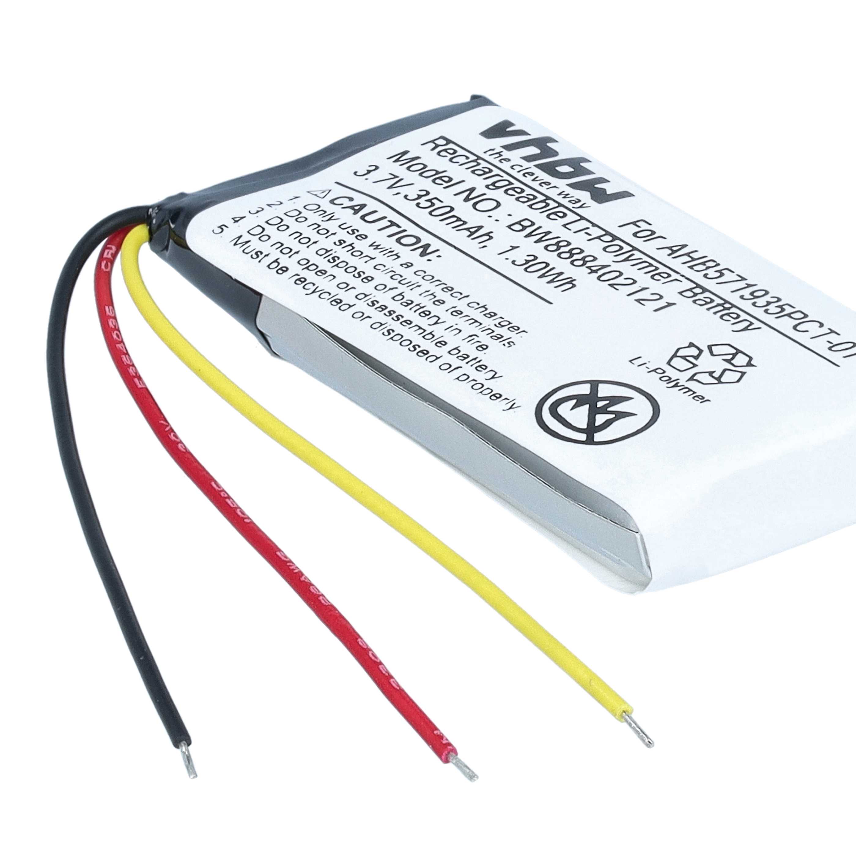 Wireless Headset Battery replaces Bose AHB571935PCT-01 - 350 mAh 3.7 V Li-polymer
