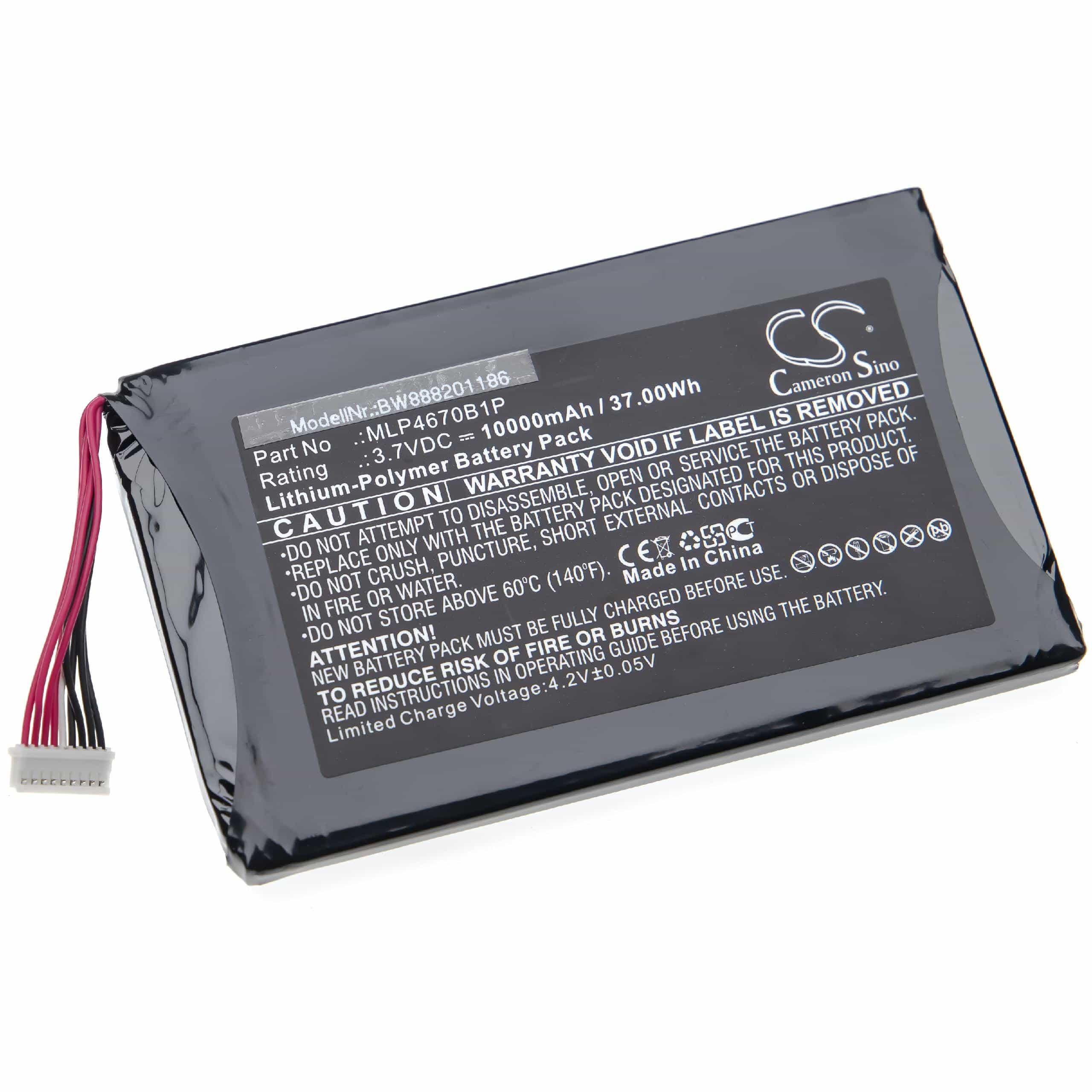 Laser Battery Replacement for Autel MLP4670B1P - 10000mAh 3.7V Li-polymer