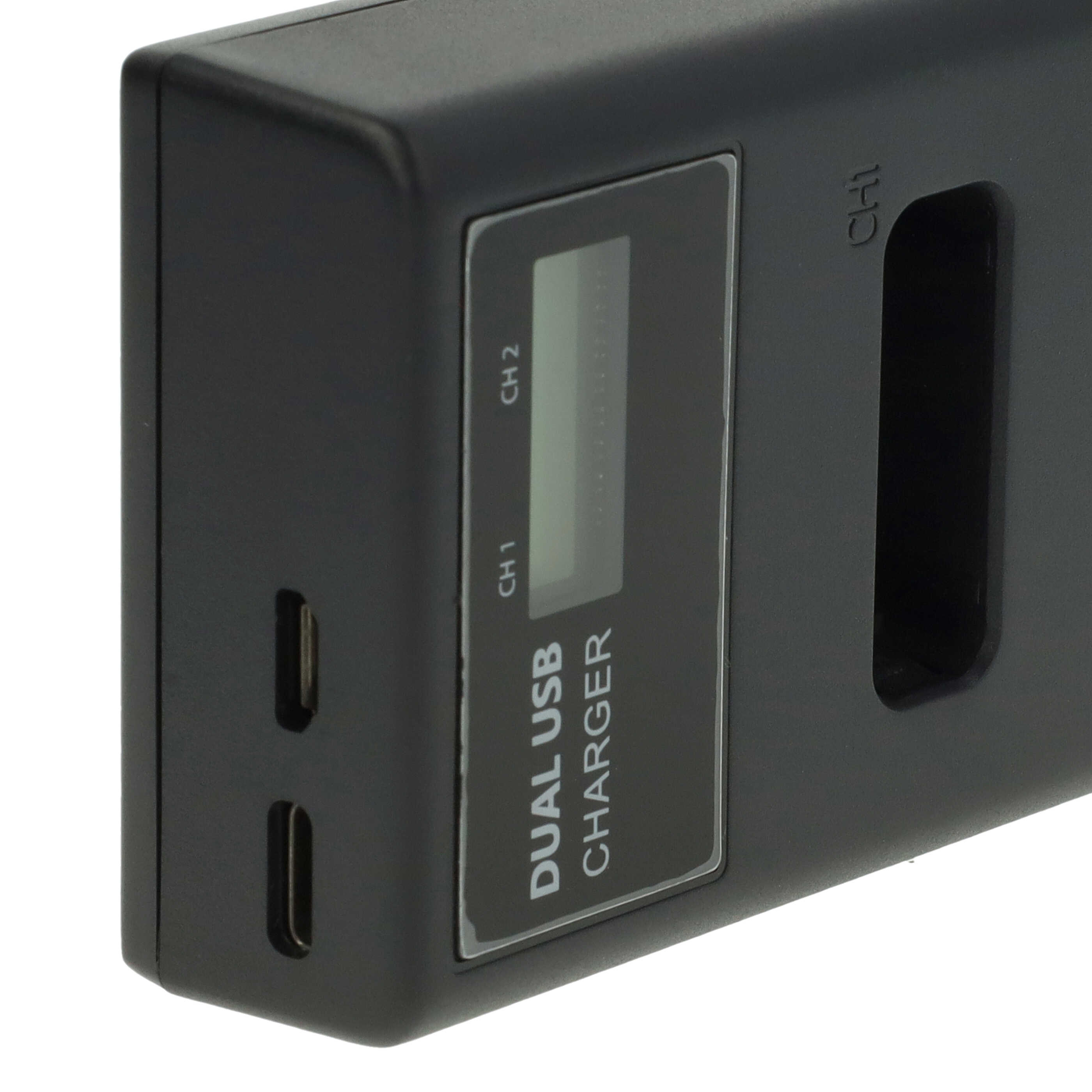 Chargeur Micro-USB + USB-C + câble Micro-USB pour appareil photo Canon PowerShot SX620HS, G7X MARK 2, G7X II, 