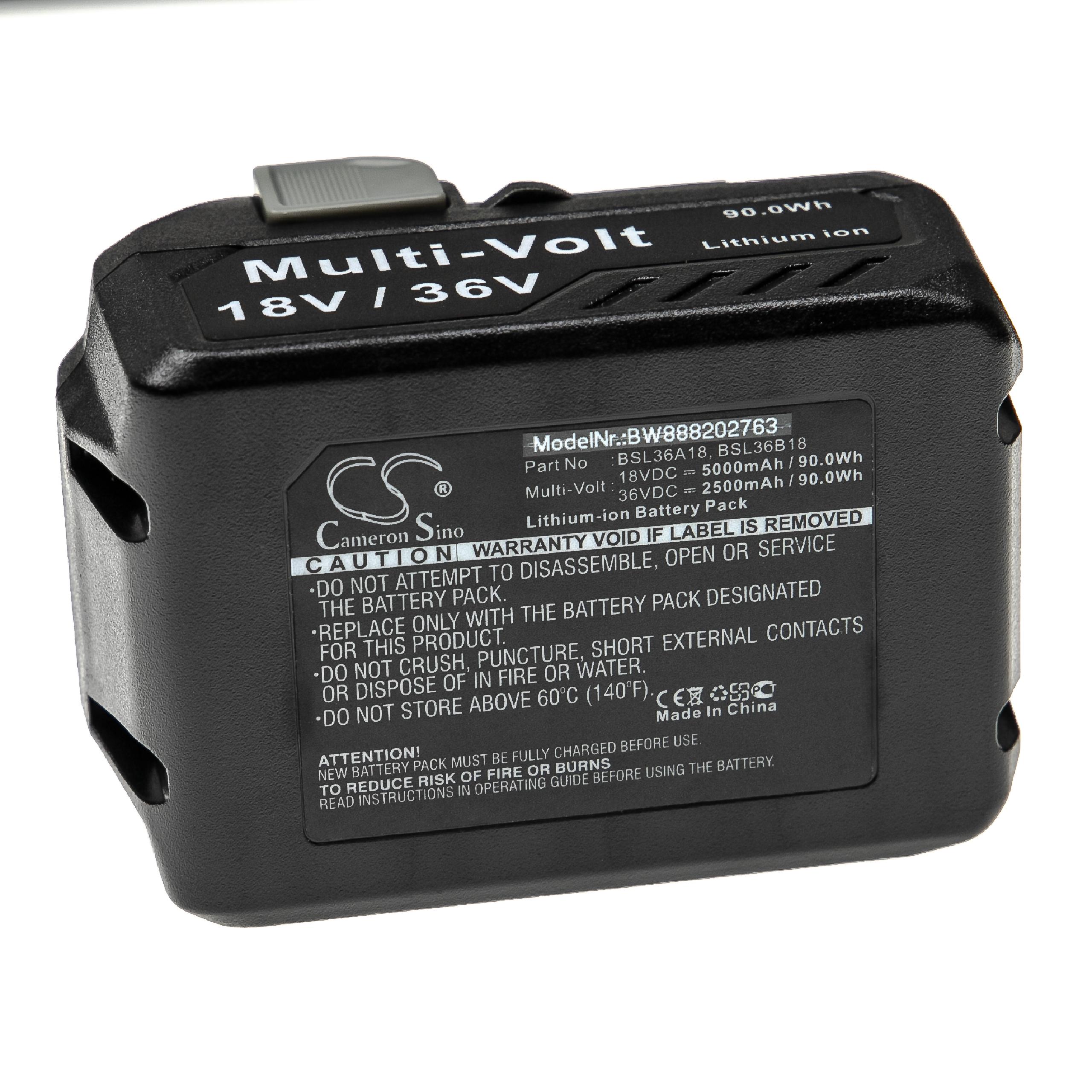 Batterie remplace Hikoki BSL36A18, BSL36B18 pour outil électrique - 5000 mAh, 18 V, Li-ion