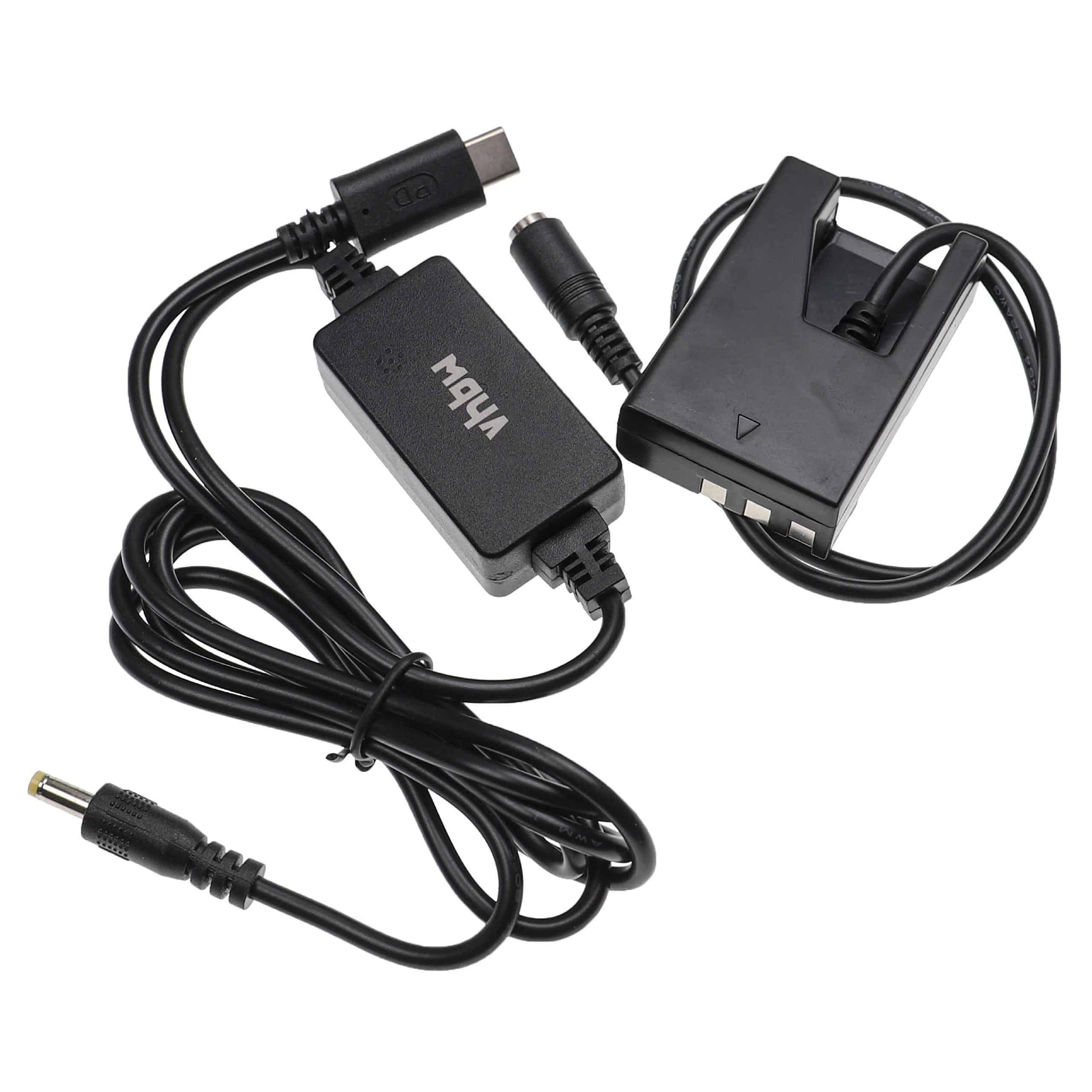 Fuente alimentación USB reemplaza Nikon EH-5A, EH-5 para cámaras + acoplador CC reemplaza Nikon EP-5