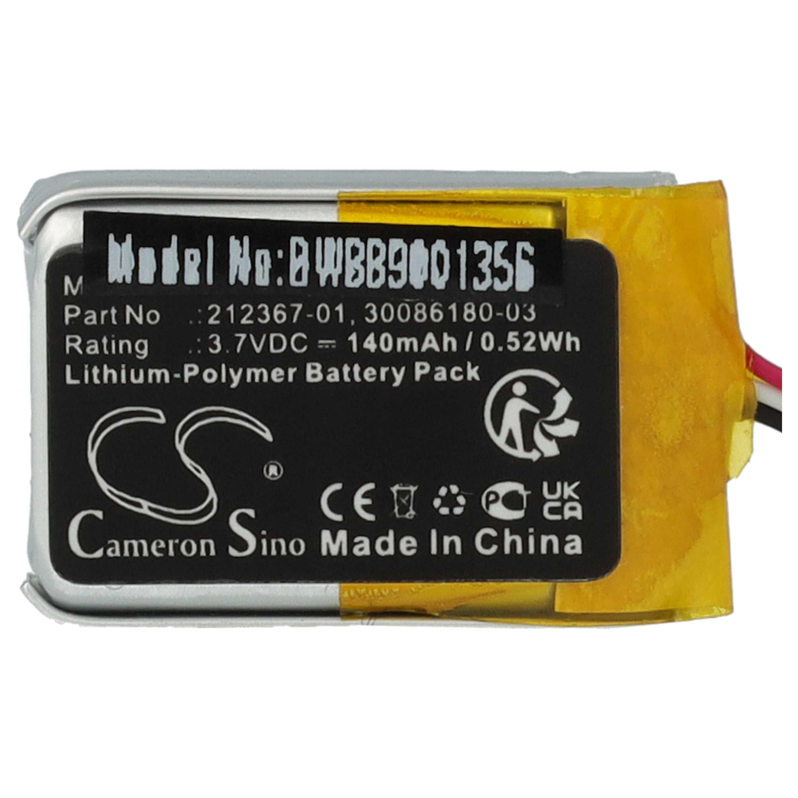 2x Akumulator do słuchawek bezprzewodowych zamiennik Plantronics 212367-01 - 140 mAh 3,7 V LiPo