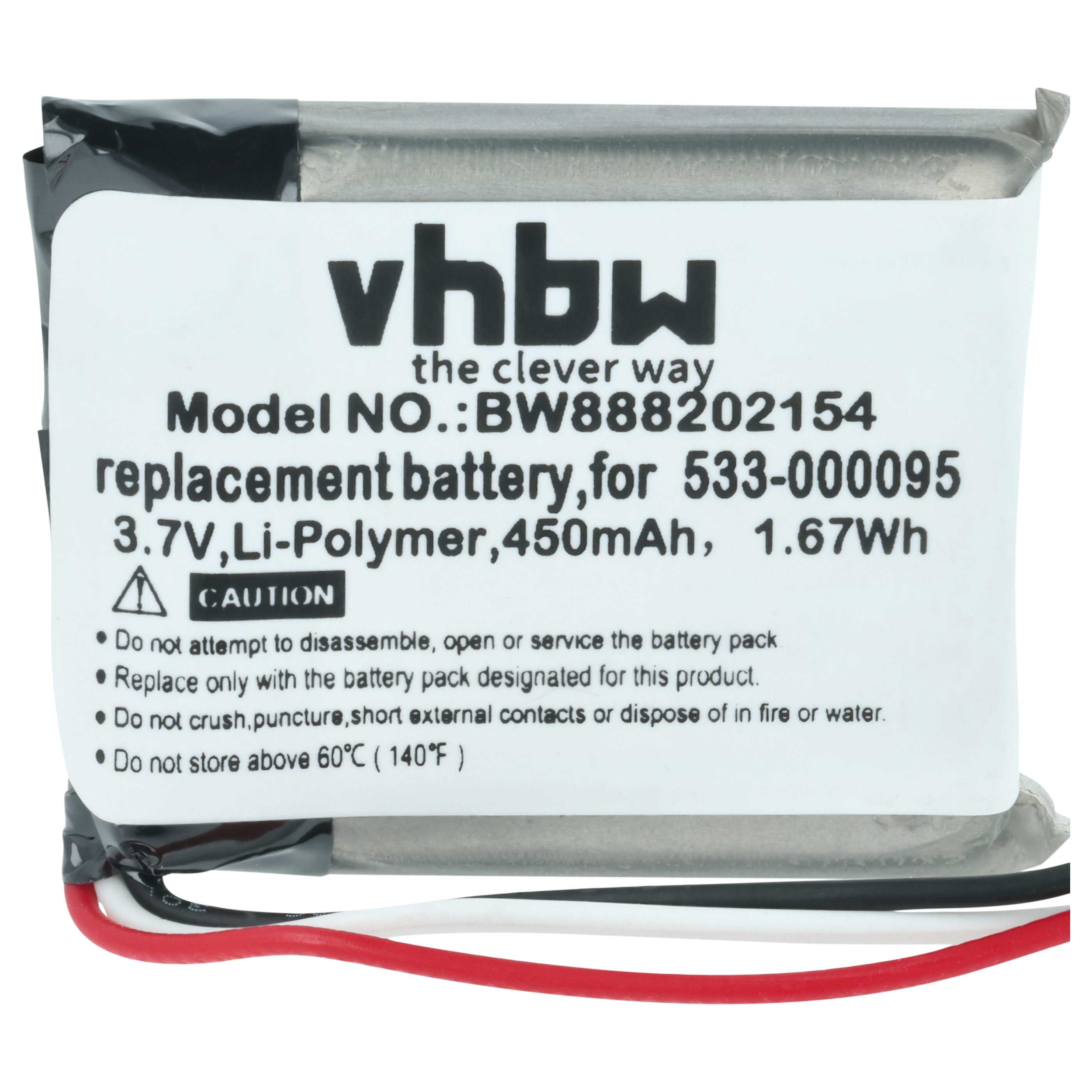 Batteria sostituisce Logitech 533-000095 per auricolari cuffie - 450mAh 3,7V Li-Poly