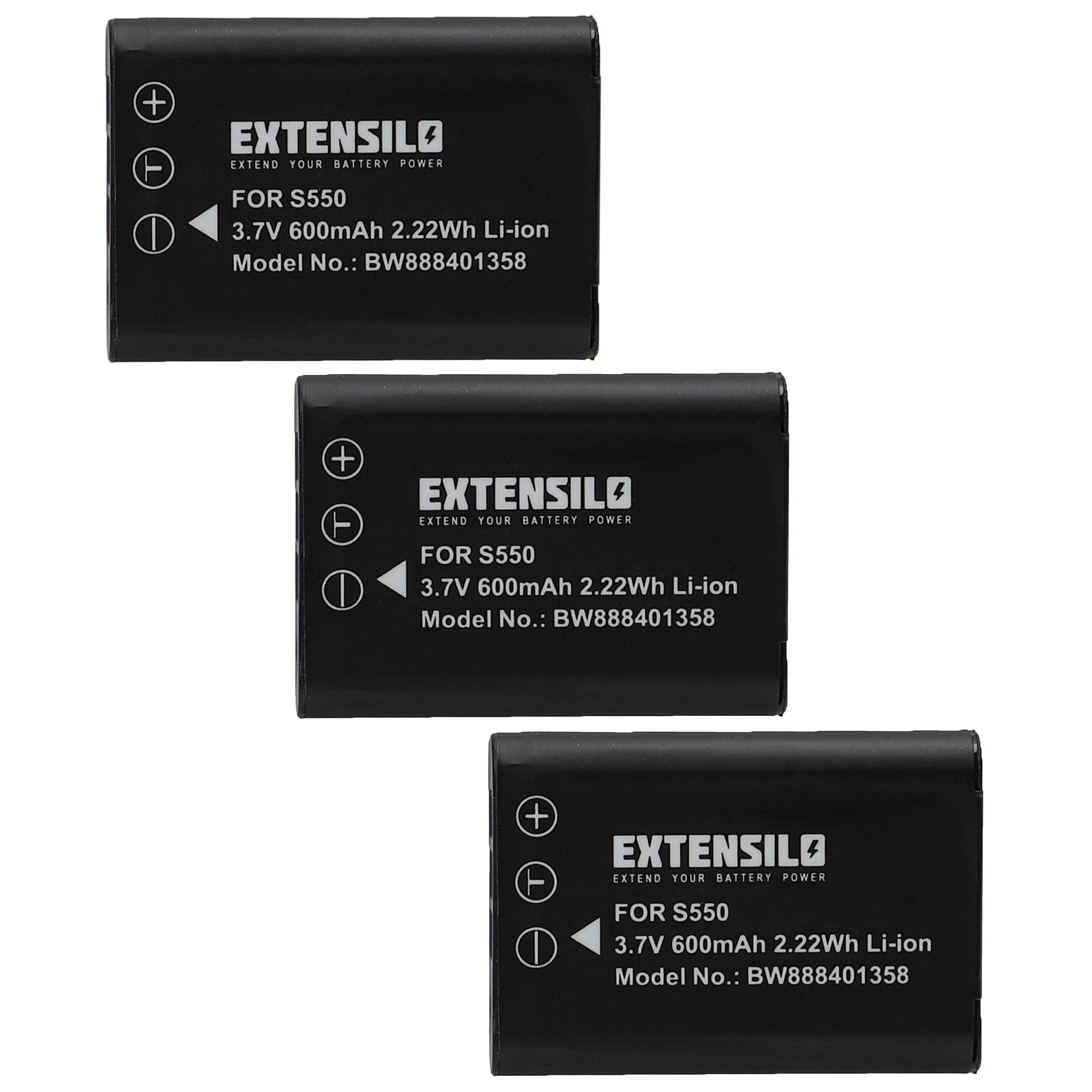 3x Battery replaces Nikon EN-EL11 - 600mAh, 3.7V, Li-Ion