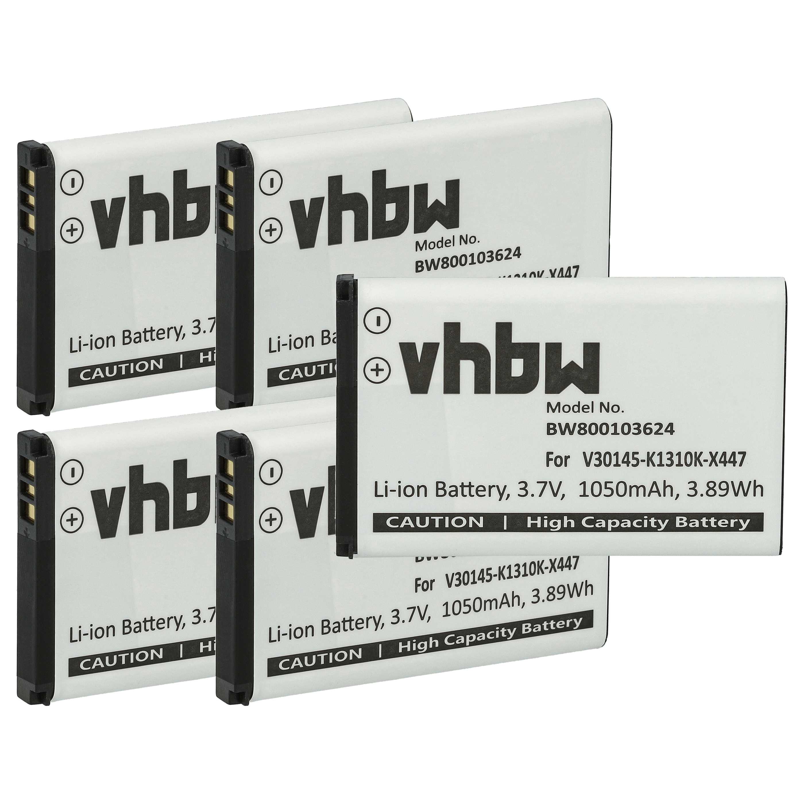 5x Batteries remplace Siemens V30145-K1310K-X447 pour téléphone Siemens - 1050mAh 3,7V Li-ion
