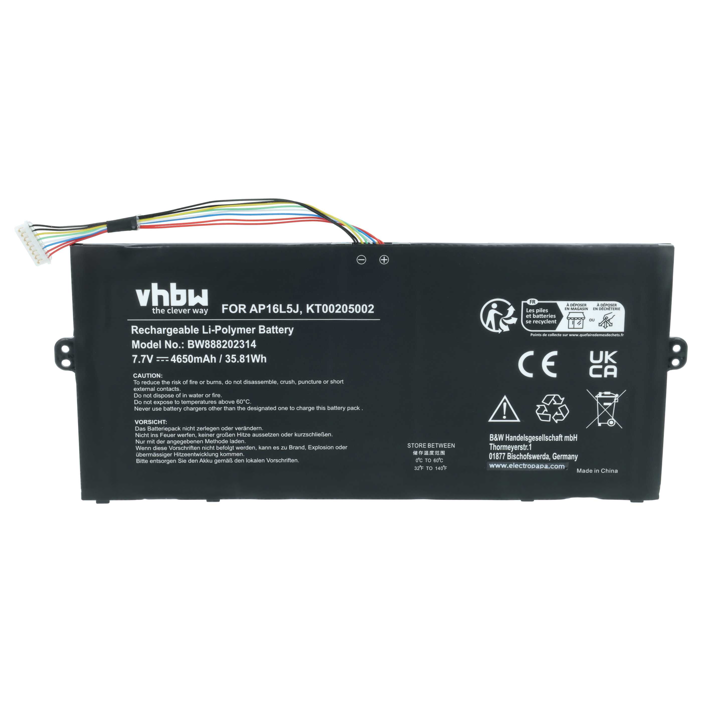Akumulator do laptopa zamiennik Acer AP16L5J, KT00205002 - 4650 mAh 7,7 V LiPo