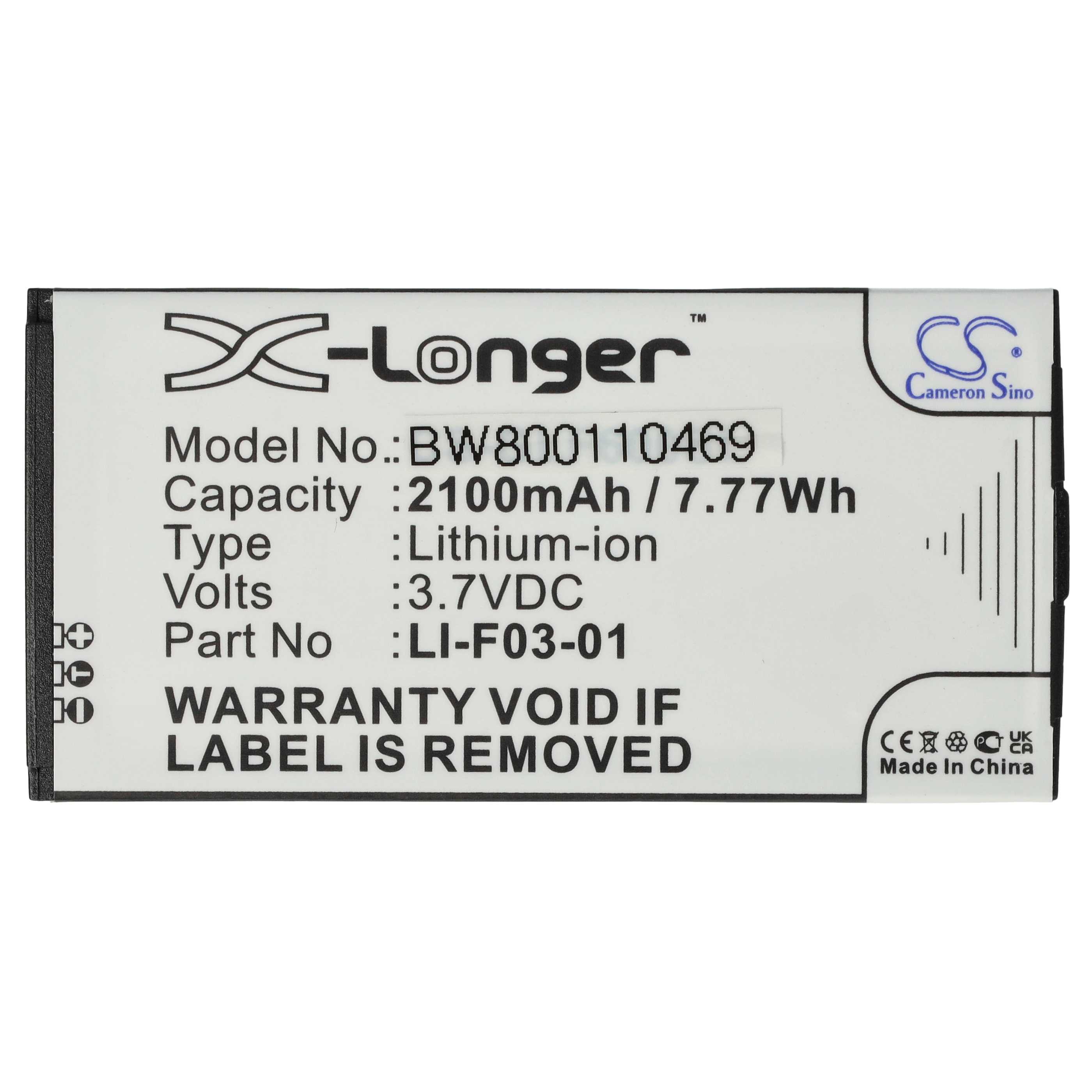 Akumulator do nawigacji GPS zamiennik LI-F03-01 - 2100 mAh 3,7 V Li-Ion