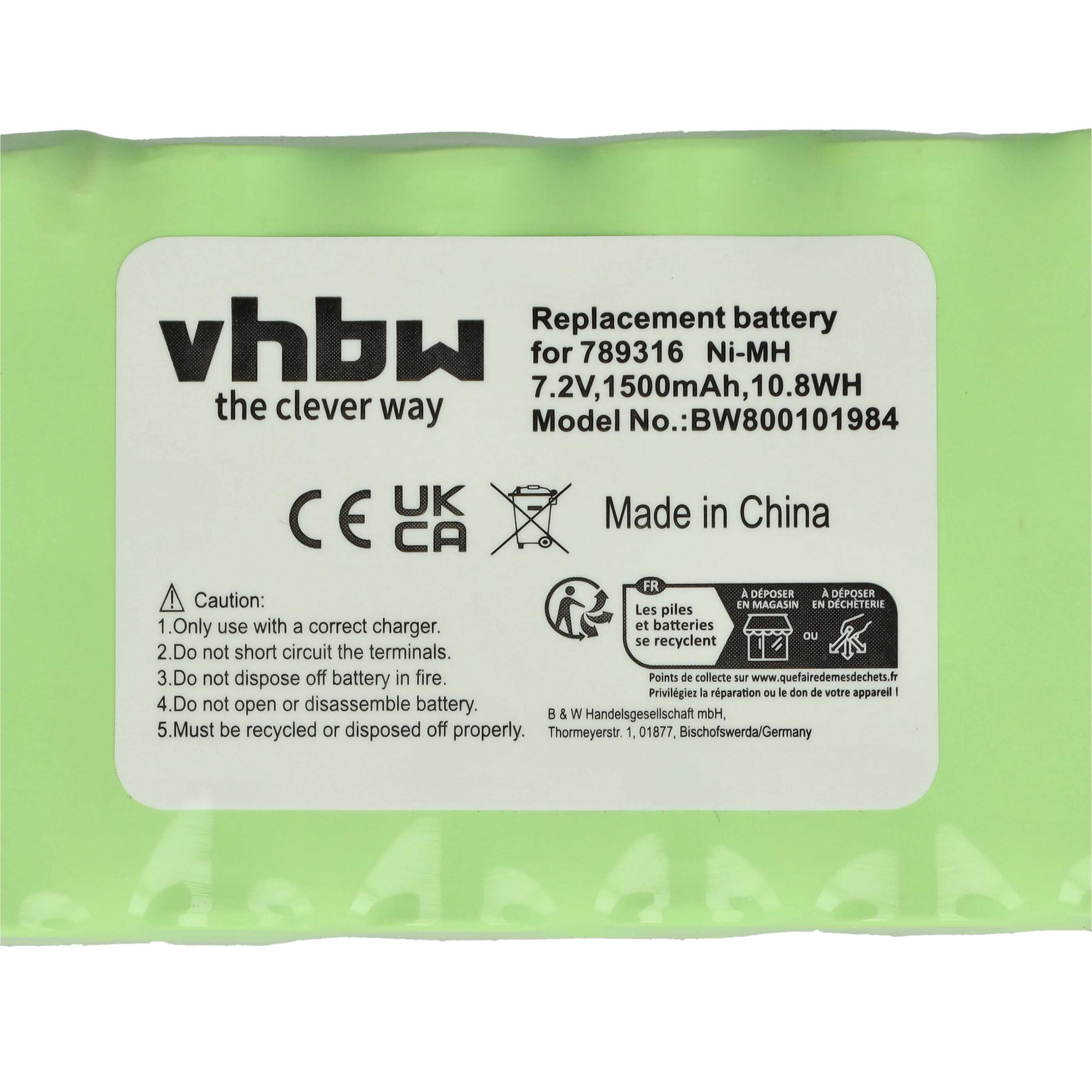 5x Batteries remplace Ingenico 6VHAAL, 6N120SFE-15615 pour scanner de code-barre Incognito - 1200mAh 7,2V