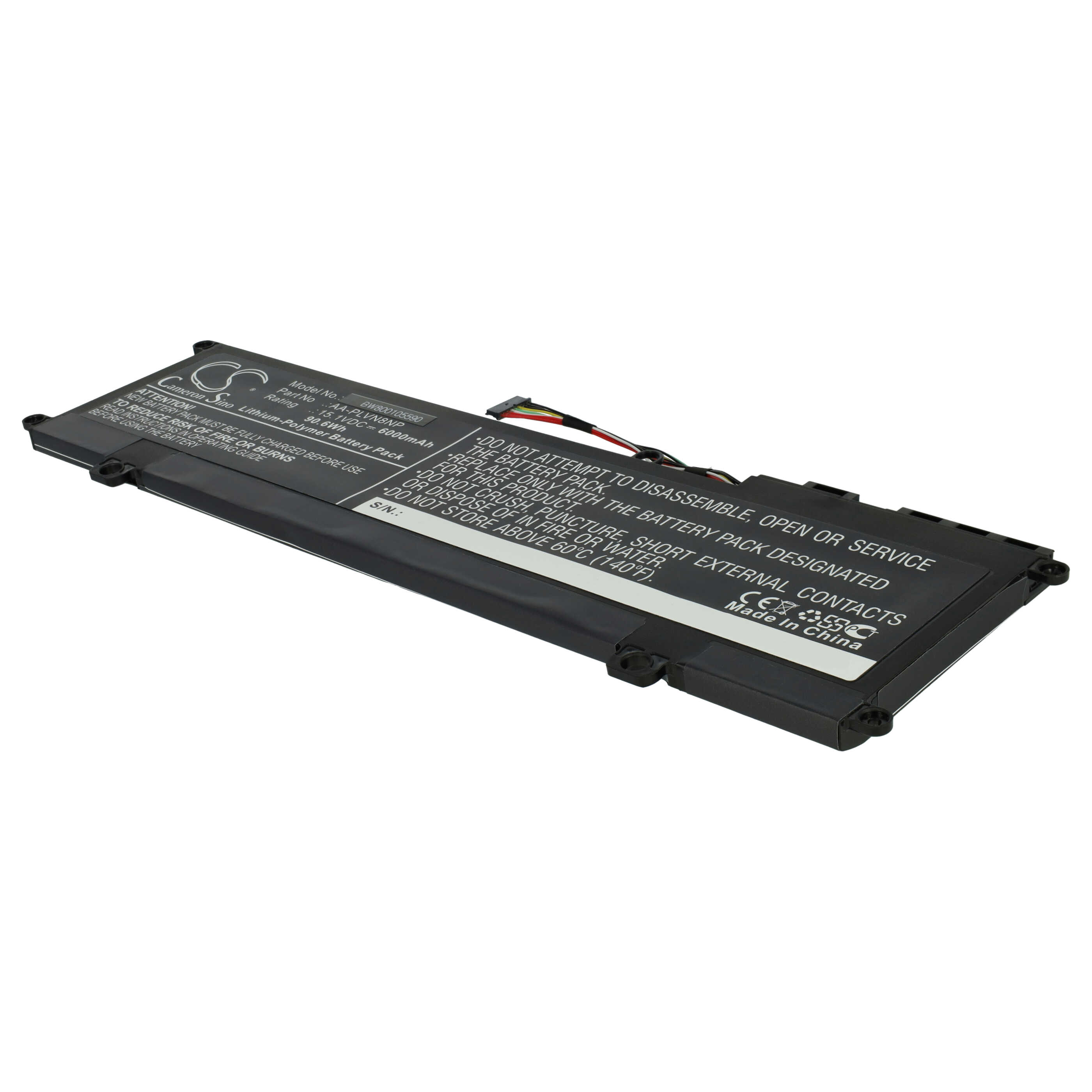 Batterie remplace Samsung AA-PLVN8NP, BA43-00359A pour ordinateur portable - 6000mAh 15,1V Li-polymère, noir