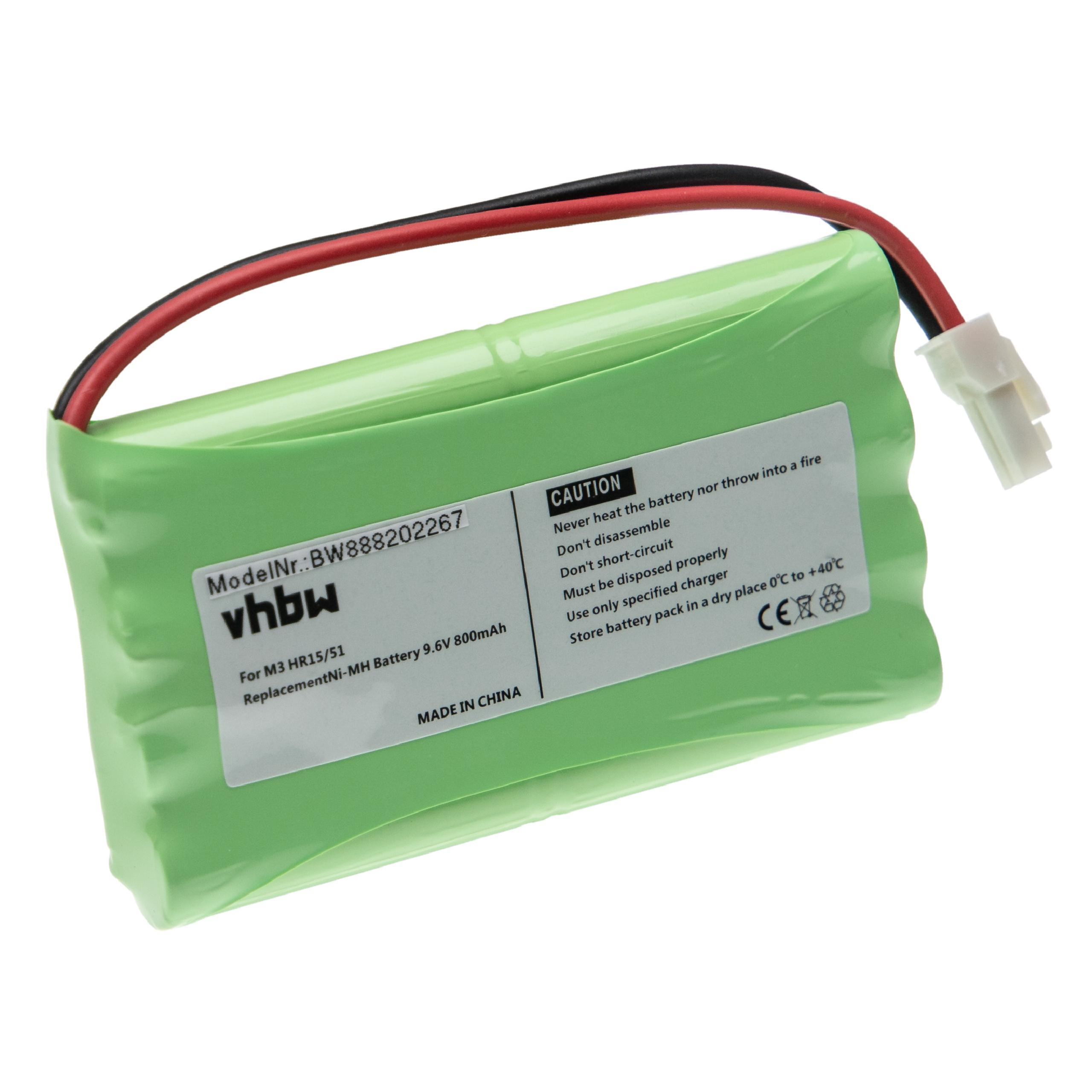 Sliding Gate Operator Battery Replacement for Polargos S1512 - 800mAh 9.6V NiMH
