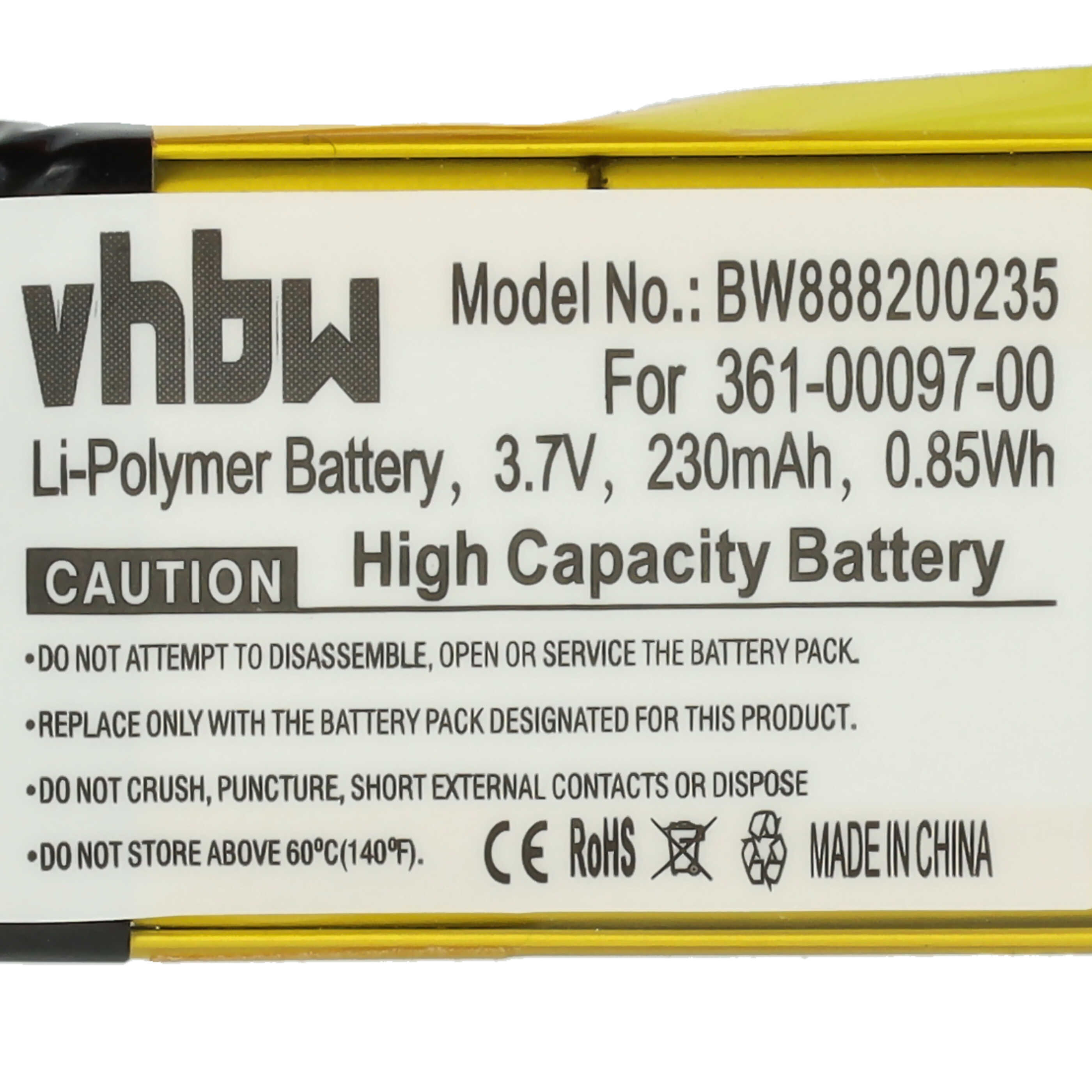 Batería reemplaza Garmin 361-00097-00 para smartwatch Garmin - 230 mAh 3,7 V Li-poli + herramientas