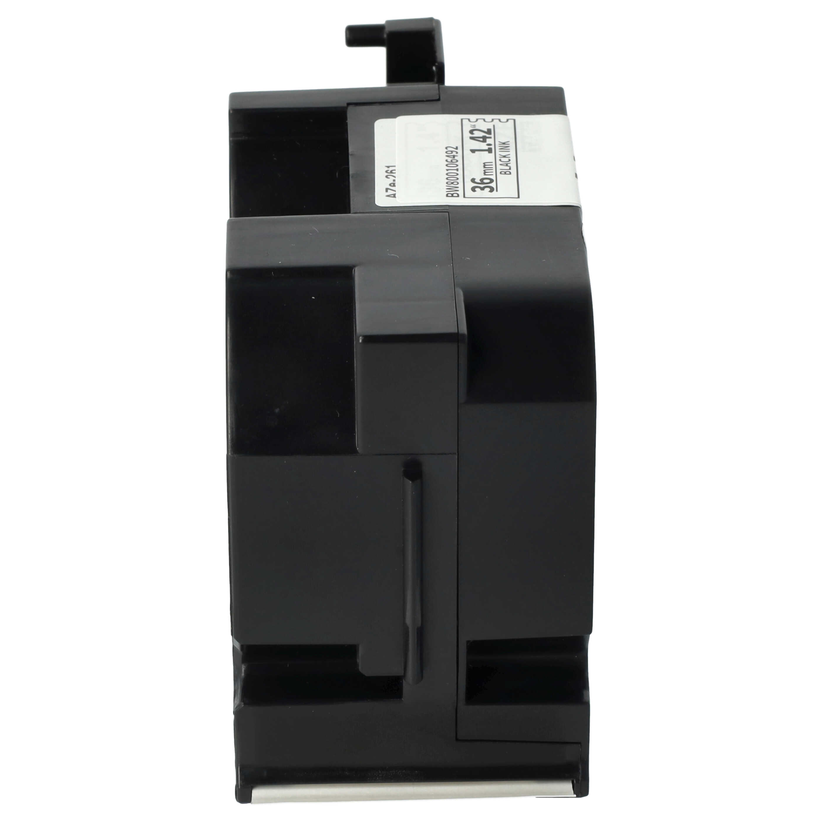 5x Label Tape replaces Brother TZ-261, TZE-261 - 36 mm Black to White