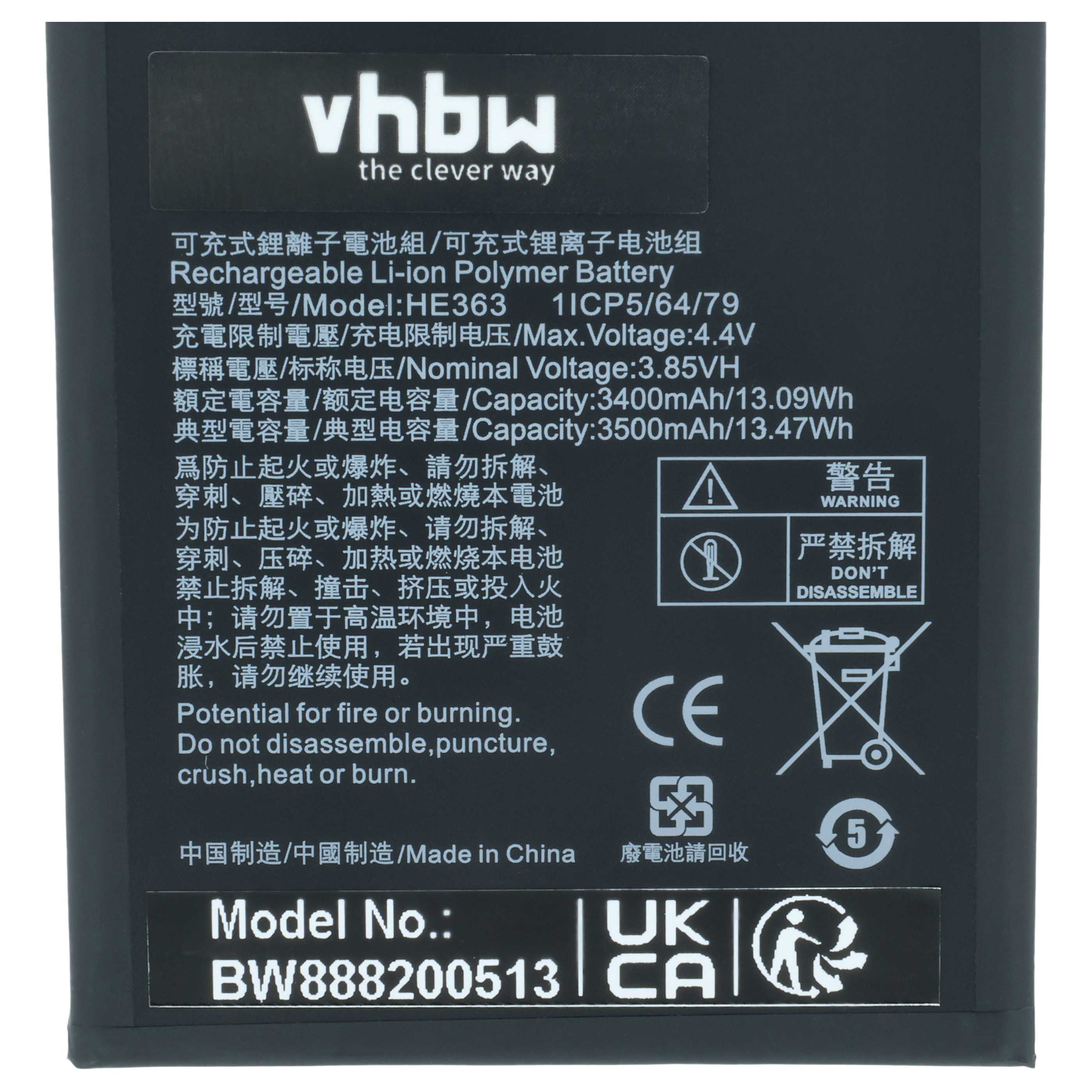 Akumulator do telefonu smartfona zamiennik Nokia HE363 - 3300 mAh 3,85 V LiPo