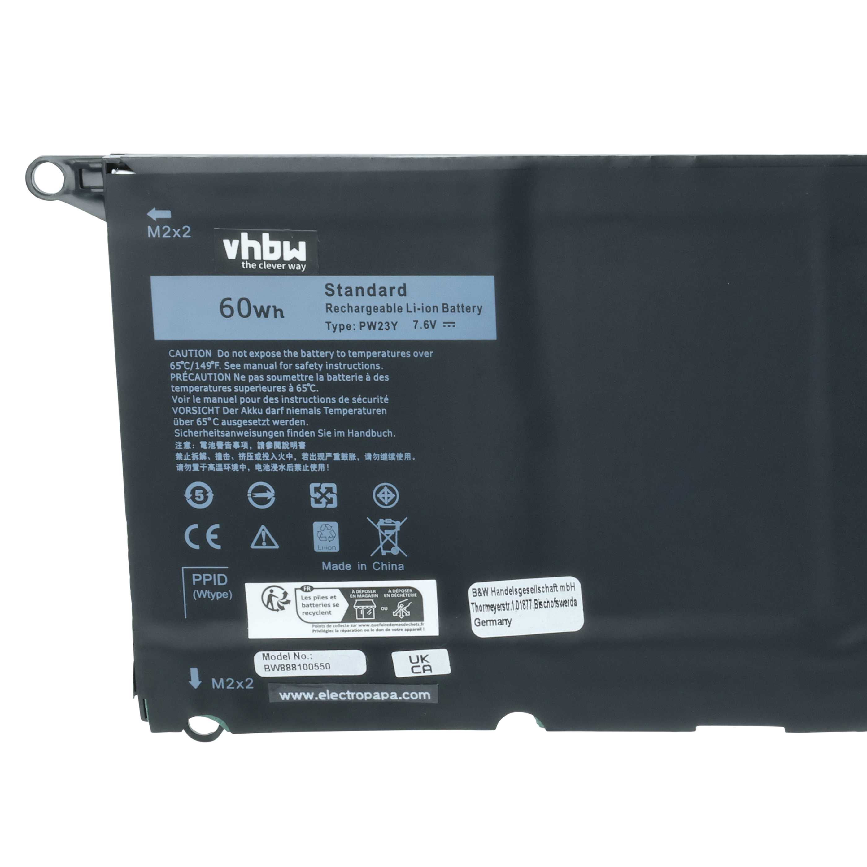 Akumulator do laptopa zamiennik Dell TP1GT, 0RNP72, PW23Y, RNP72 - 7850 mAh 7,6 V LiPo