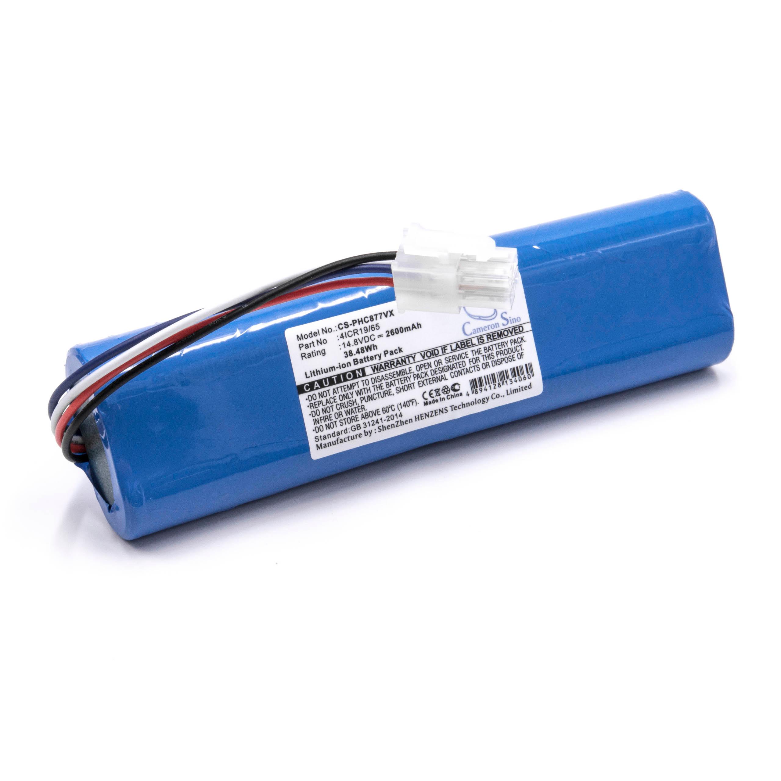 Battery Replacement for Philips 4ICR19/65, CP0111/01 for - 2600mAh, 14.8V, Li-Ion