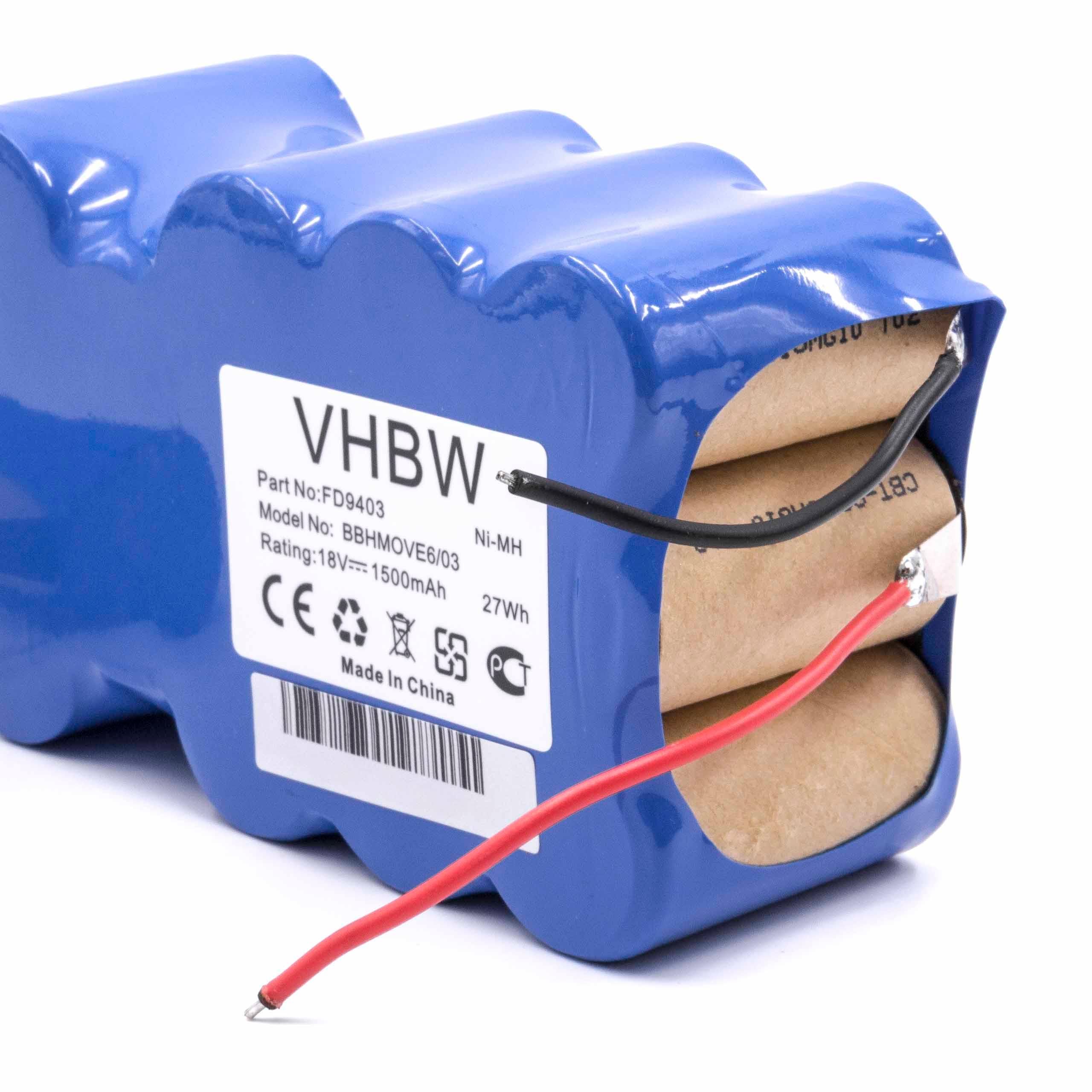 Batterie remplace Bosch 751993, FD9403, 100W + 10W, FD9403 pour aspirateur - 1500mAh 18V NiMH
