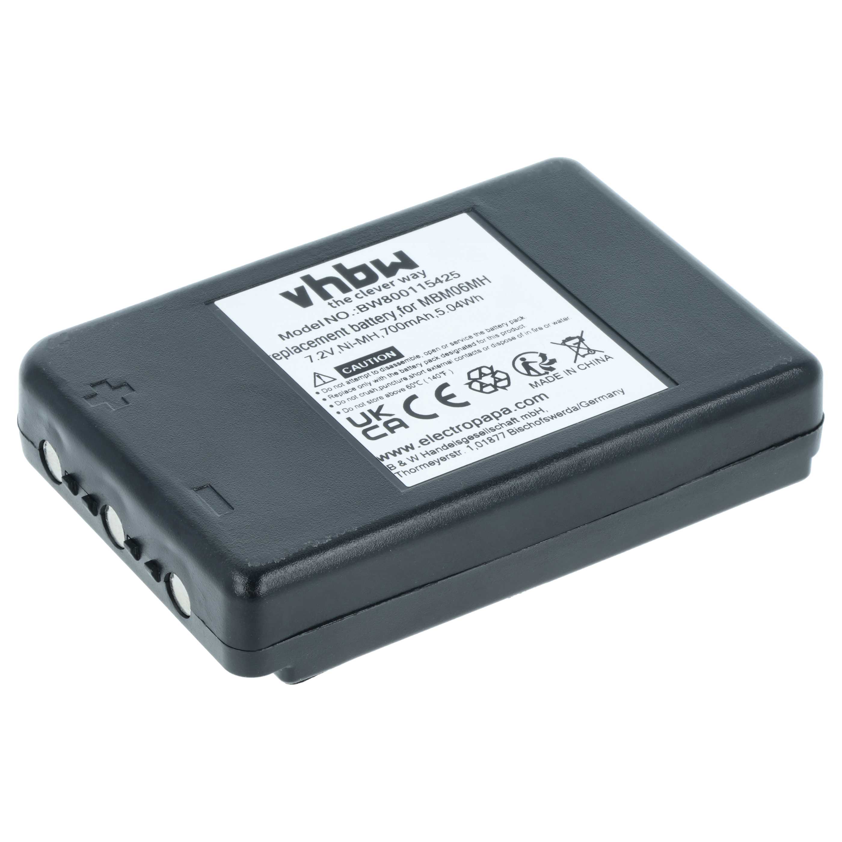Battery as Replacement for Autec MBM06MH Remote Control - 700 mAh 7.2 V NiMH