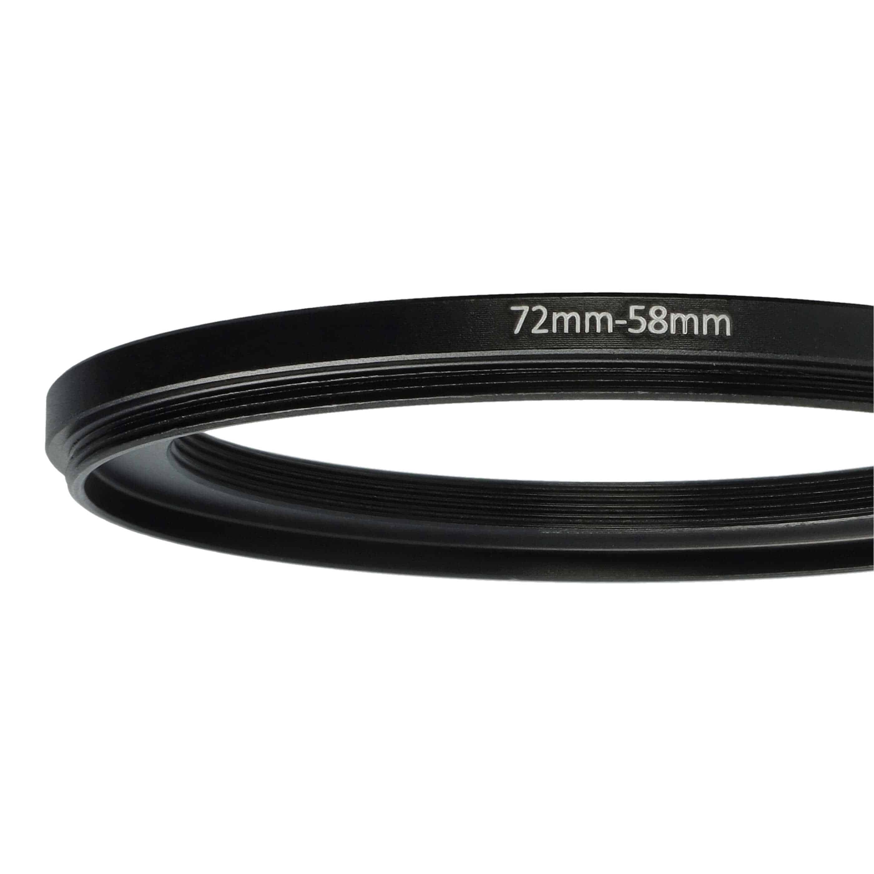Step-Down Ring Adapter from 72 mm to 58 mm for various Camera Lenses