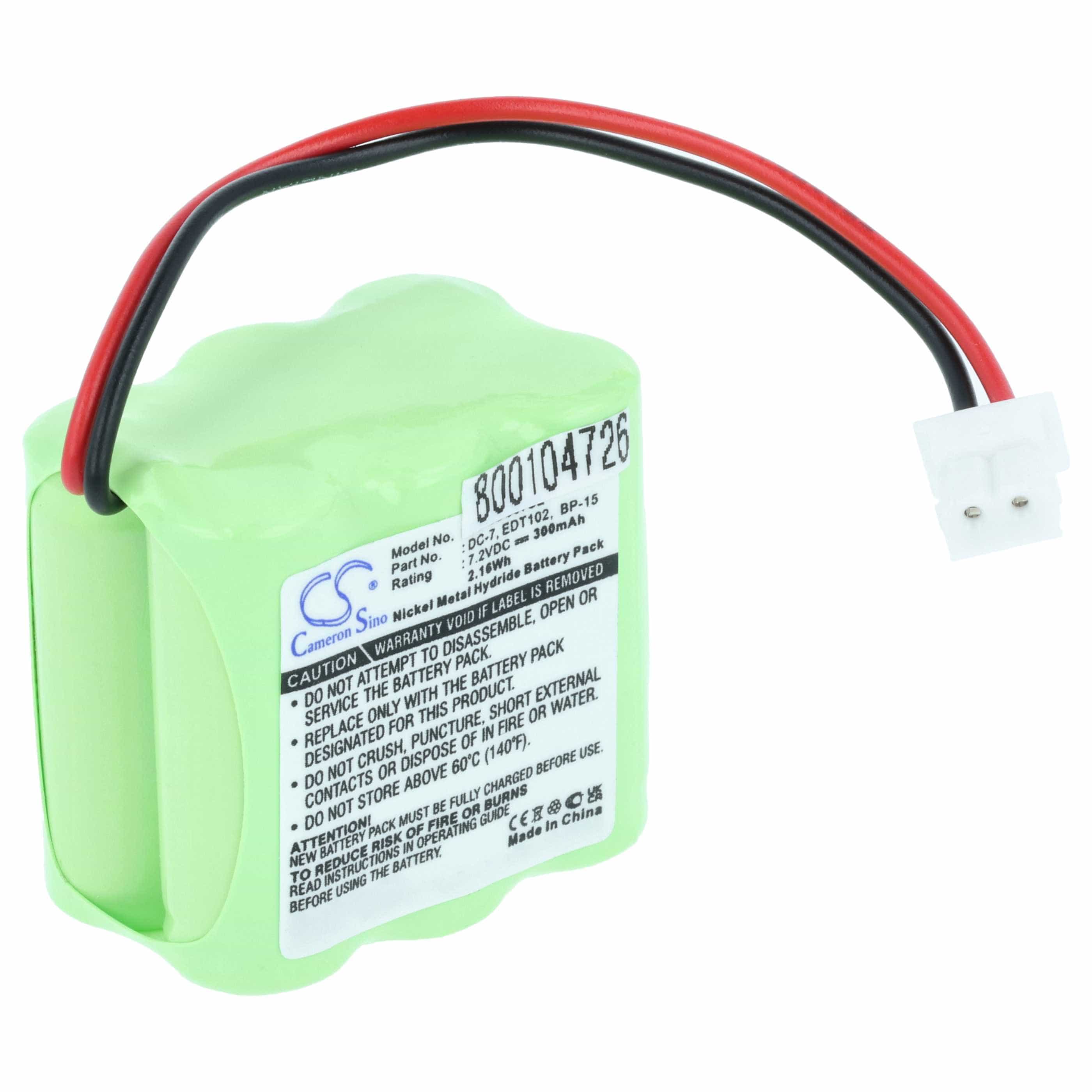 Dog Trainer Battery replaces Dogtra 37AAAM6YMX, DC-7, EDT102, 40AAAM6YMX, BP-15, BP15RT - 300 mAh 7.2 V NiMH