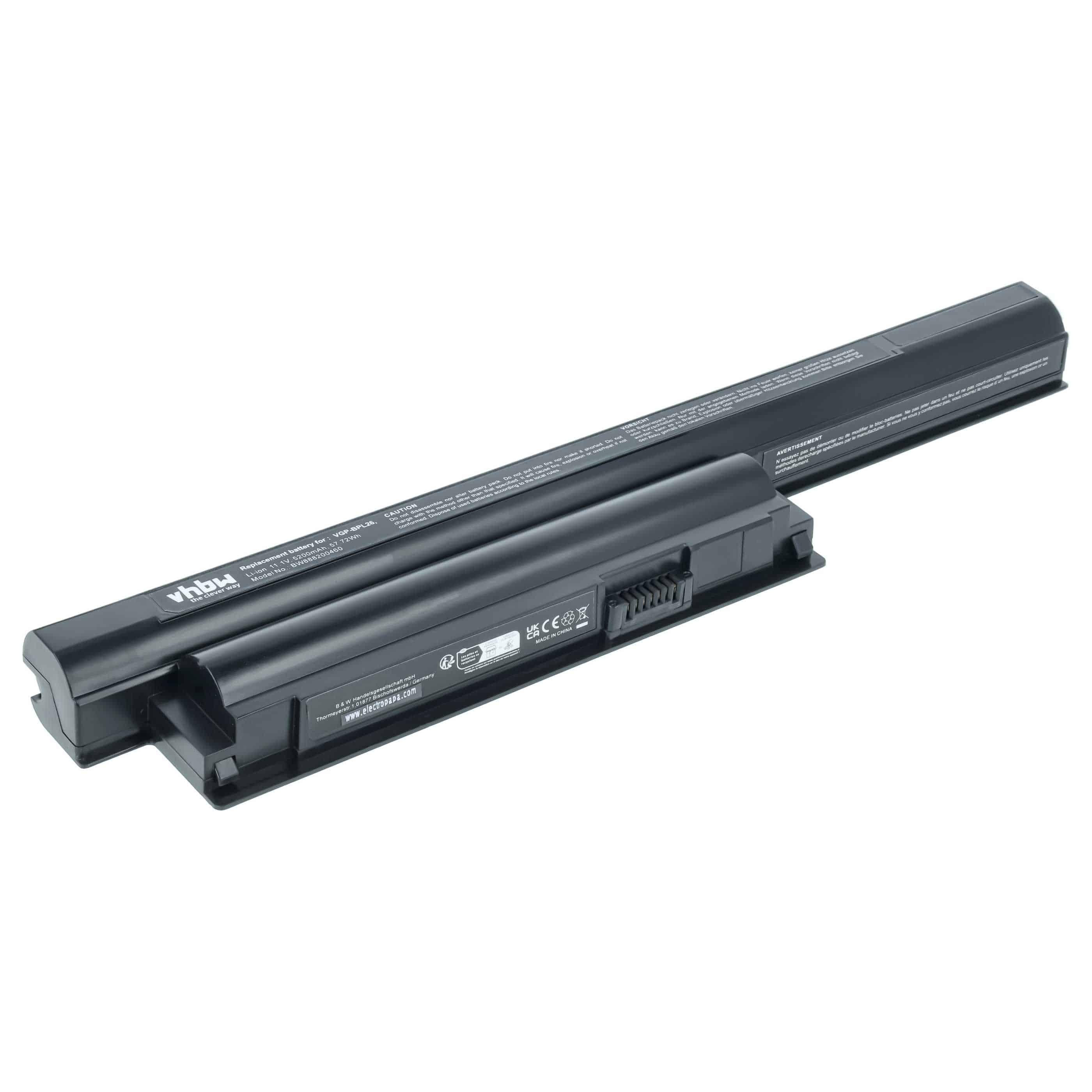 Akumulator do laptopa zamiennik Sony VGP-BPS26, VGP-BPS26A, VGP-BPL26 - 5200 mAh 11,1 V LiPo, czarny