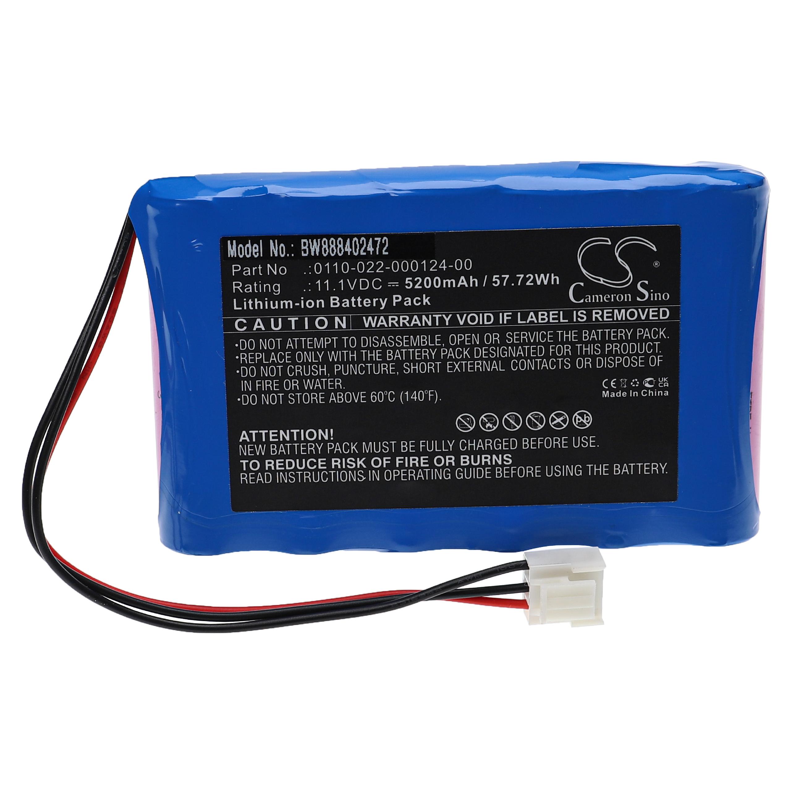 Batterie remplace Comen 0110-022-000124-00 pour appareil médical - 5200mAh 11,1V Li-ion