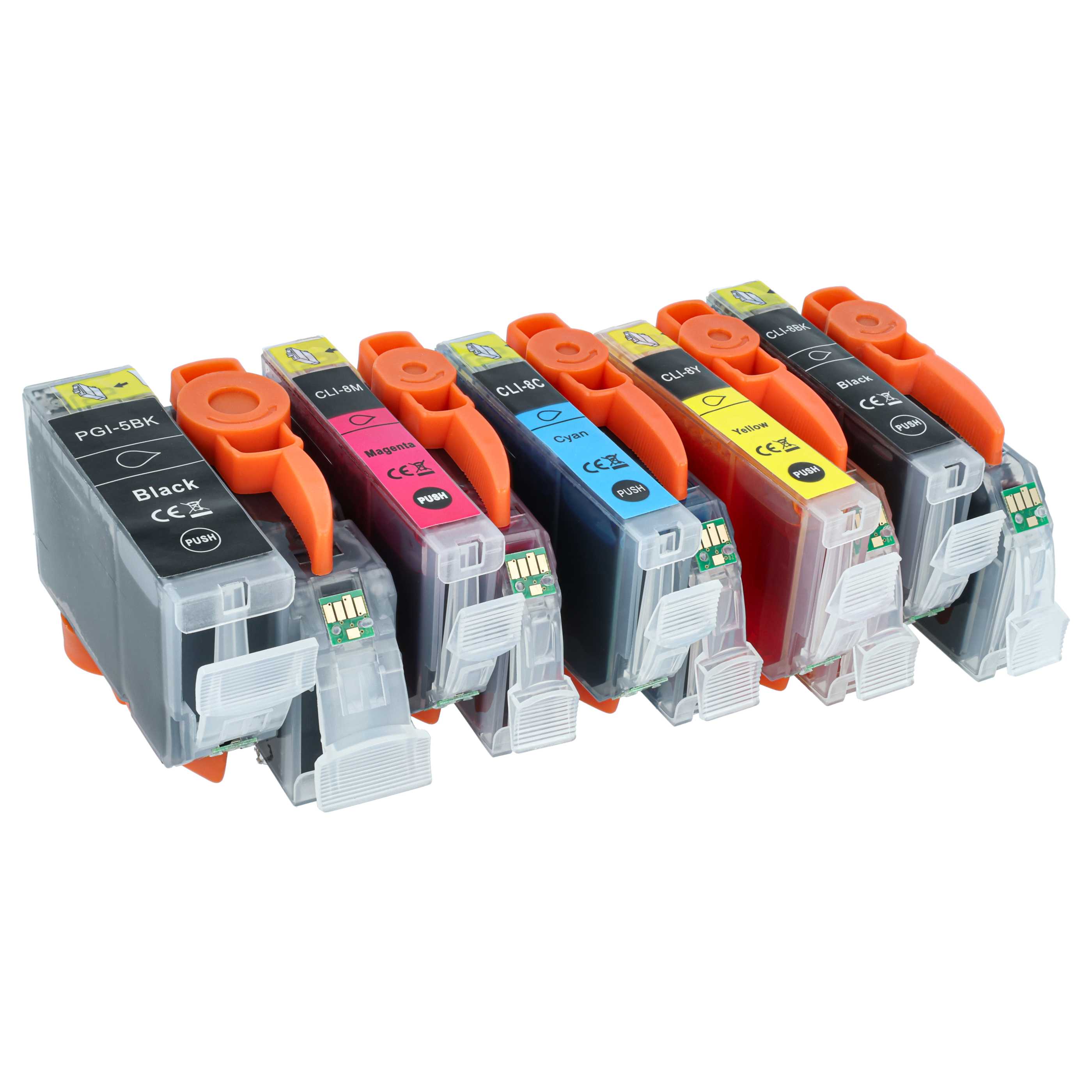 10x Ink Cartridges replaces Canon CLI-8M, CLI-8C, CLI-8BK, CLI-8Y IP3300 Printer - B/C/M/Y + photo black