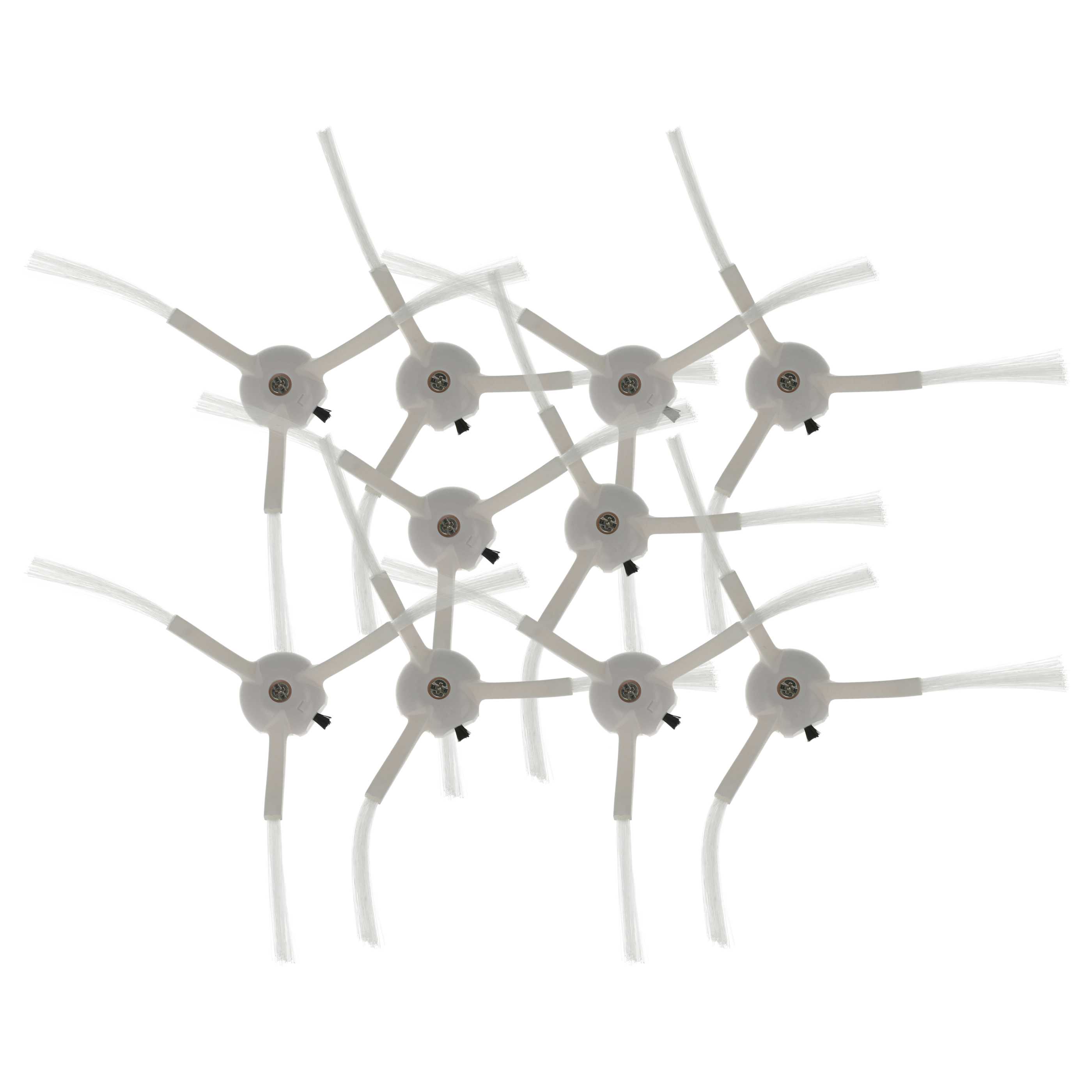 10x Side Brush suitable for Proscenic M8 Pro Robot Vacuum Cleaner - 3-armed, white