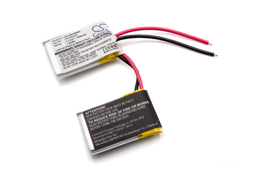 Batería reemplaza HPP452030 para videocámara - 440 mAh, 3,7 V