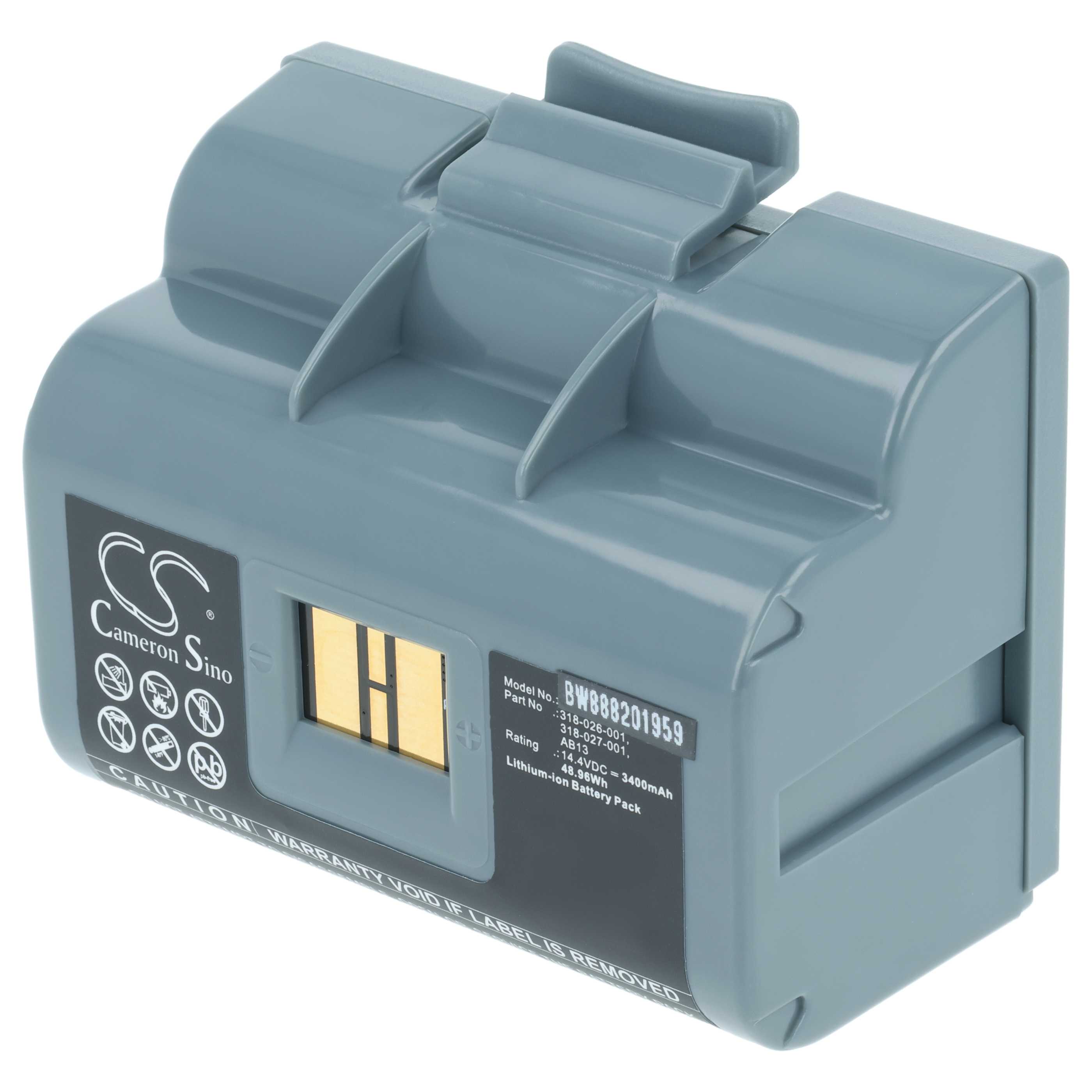 Batteria sostituisce Intermec 318-026-001, 318-026-003, 318-026-004 per stampante - 3400mAh 14,4V Li-Ion