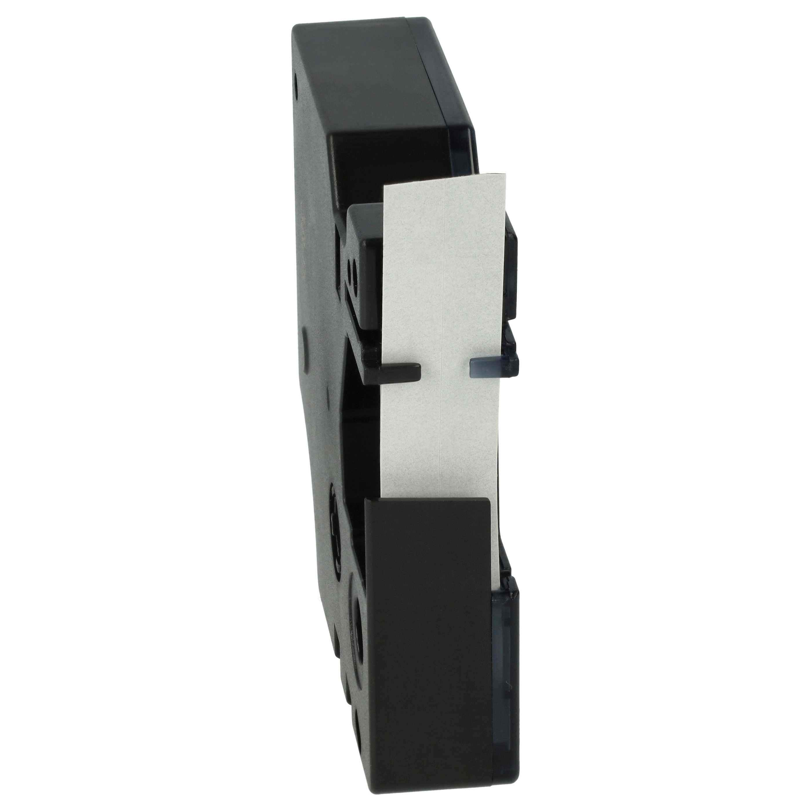 Schriftband als Ersatz für Dymo D1, S0720610, 45021 - 12mm Weiß auf Schwarz, Kunststoff