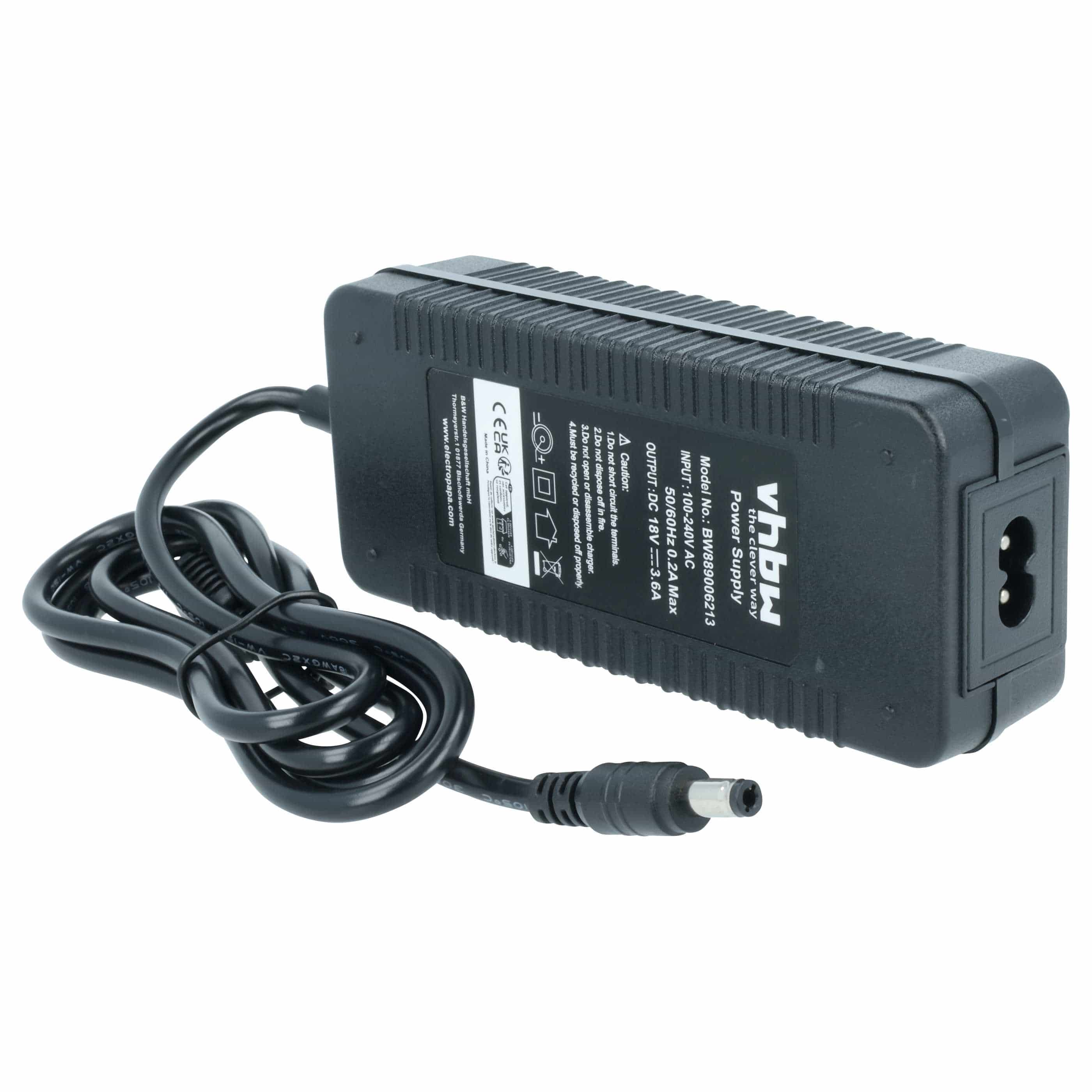 Mains Power Adapter suitable for Kettler Ergometer EX1 Fitness Equipment, Home Trainer - 256 cm