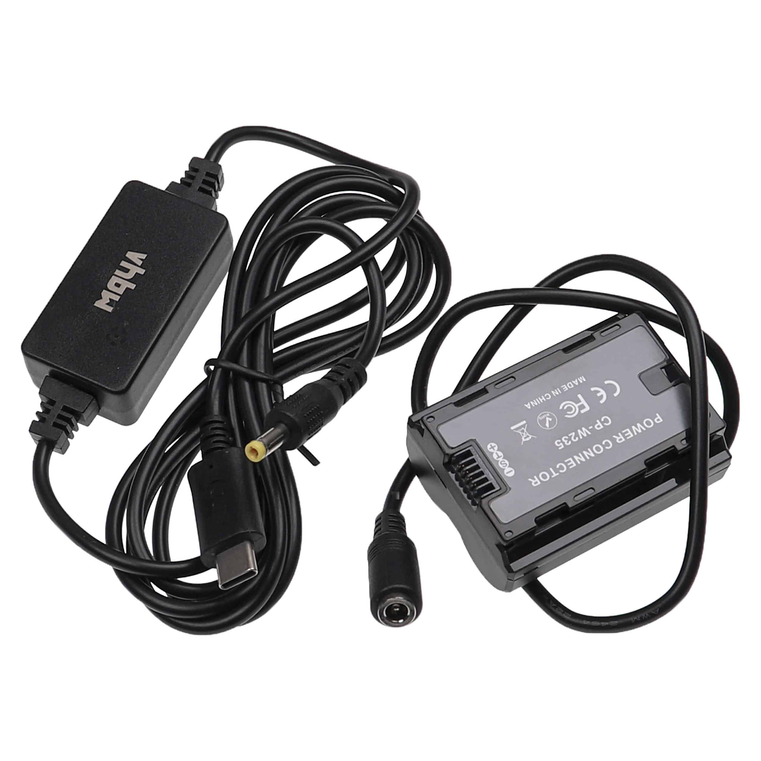 Fuente alimentación USB reemplaza para cámaras + acoplador CC reemplaza Fujifilm CP-W235