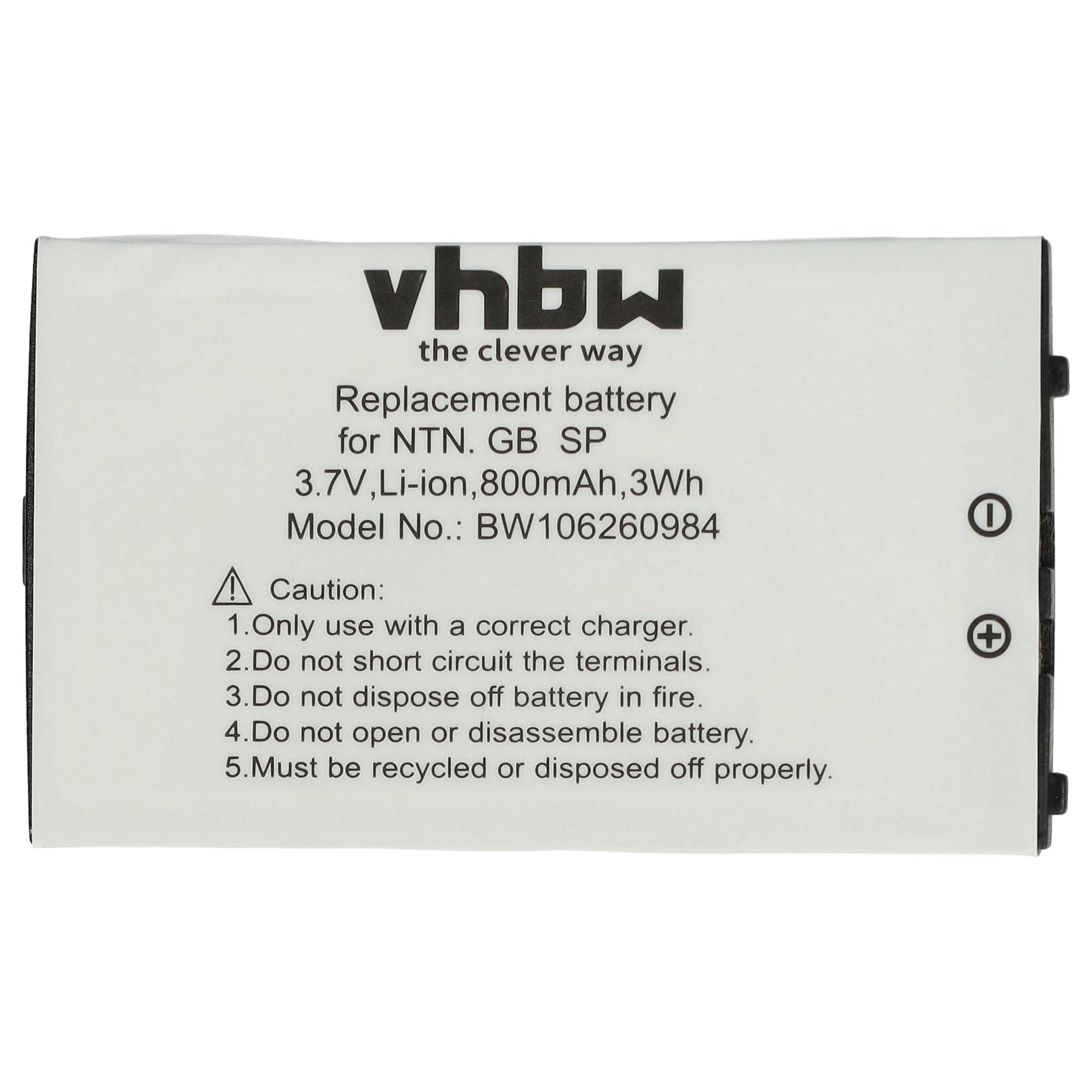 Games Console 2x Battery replaces Nintendo BT-M12, SAM-SPRBP, BAT-GBASP-1LI - 800 mAh 3.7 V Li-Ion