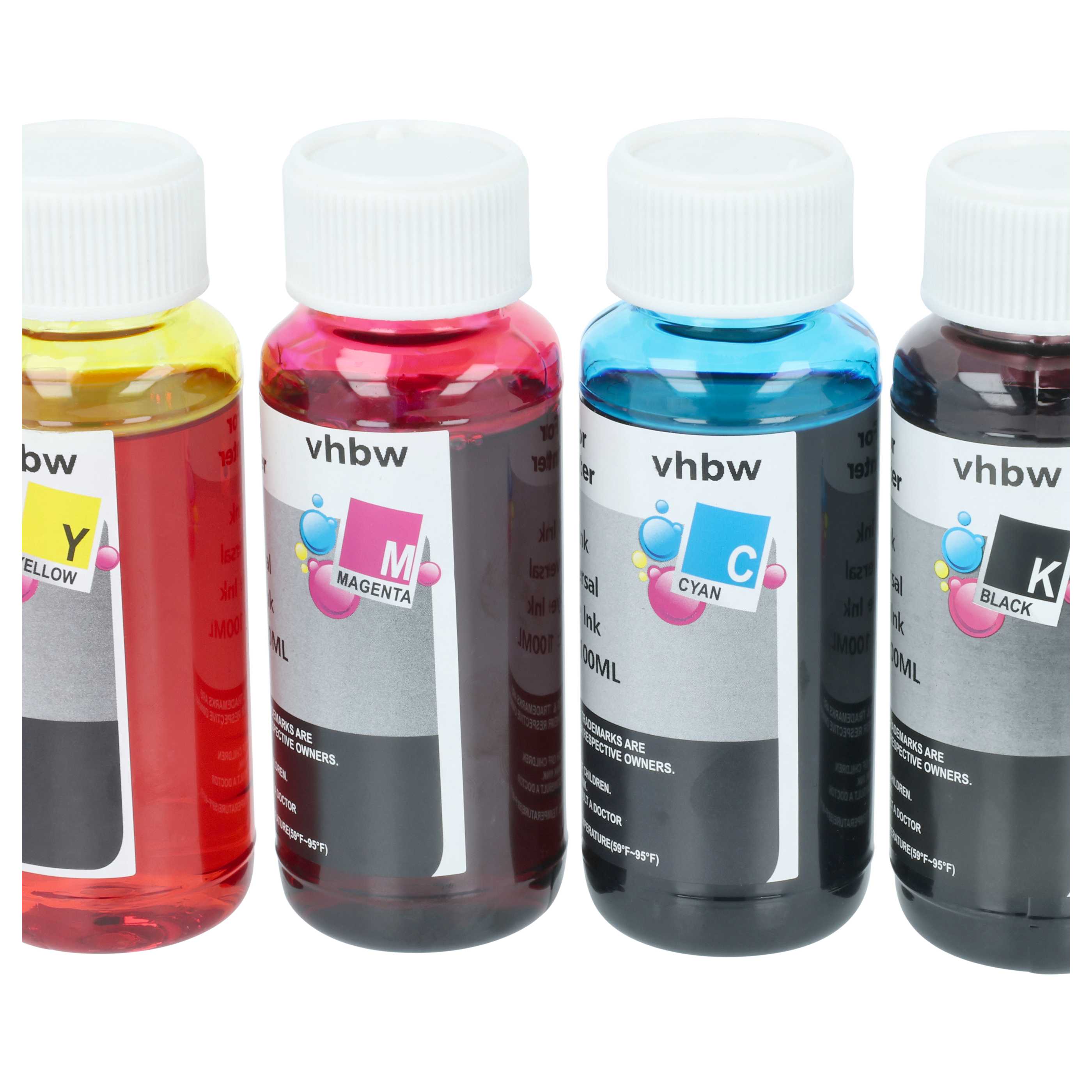 4x Refill Ink Multi-Coloured suitable for, Canon HP Dye Printer etc., 100 ml