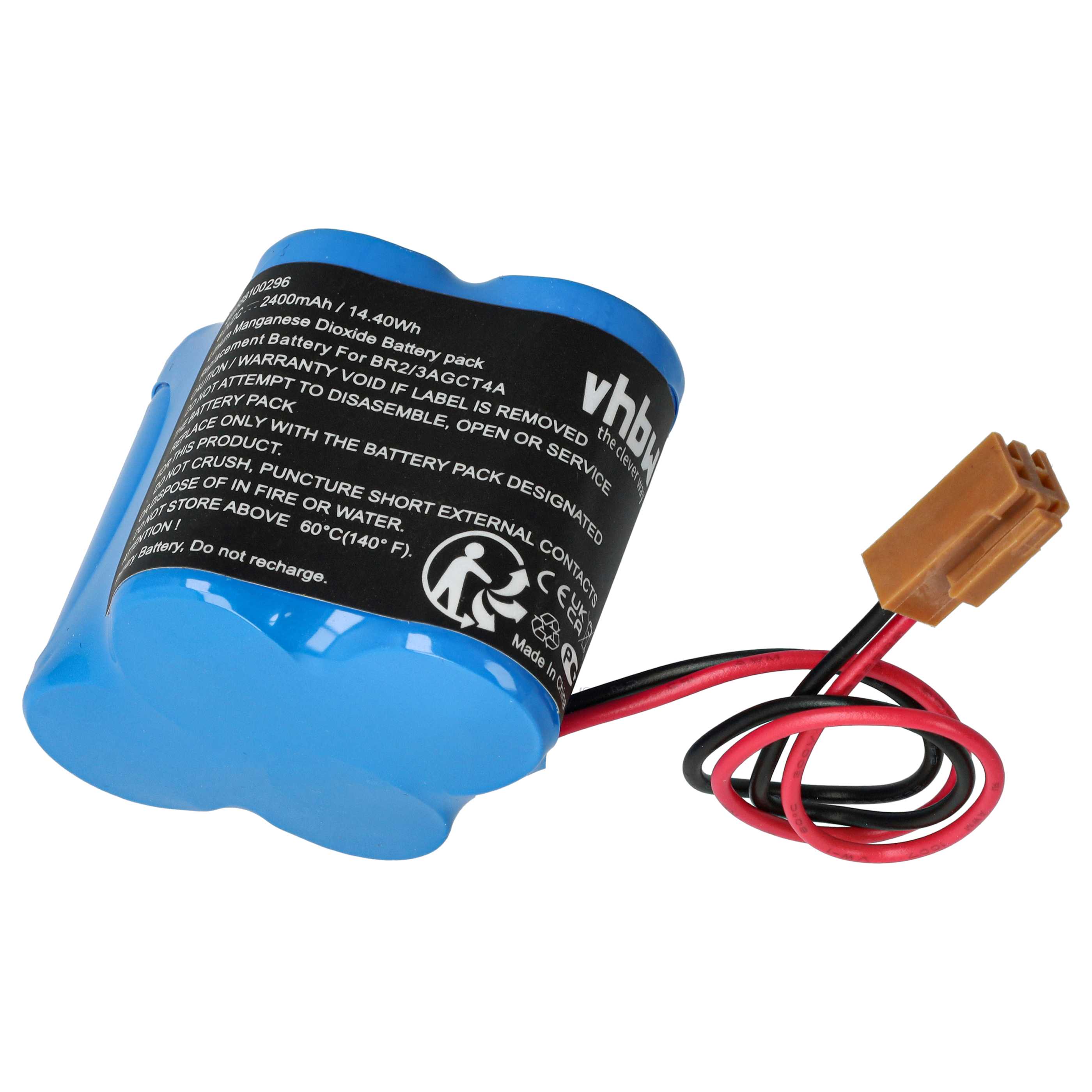 5x Batería reemplaza Dantona Matt Pack (con conector marrón) para controlador (2400 mAh, 6 V, Li-MnO2)