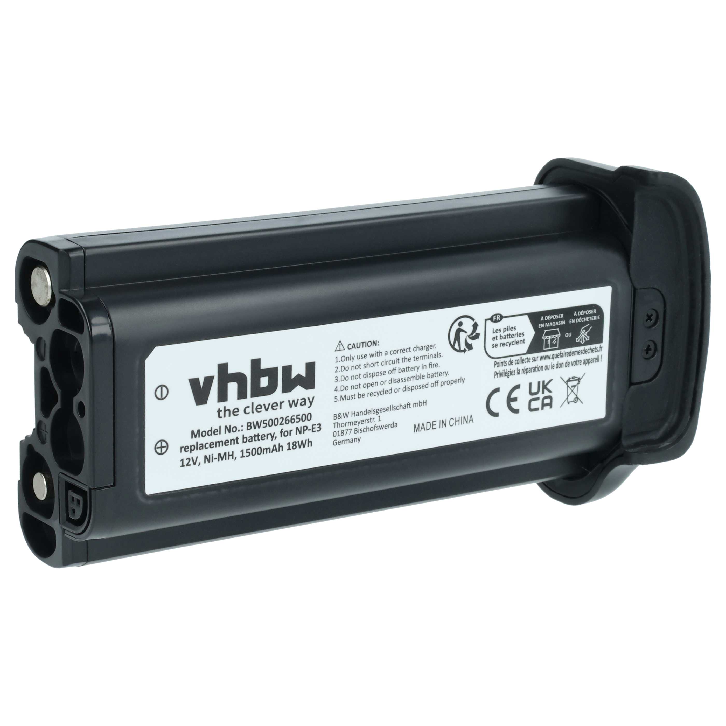 Batterie remplace Canon NP-E3 pour appareil photo - 1500mAh 12V NiMH