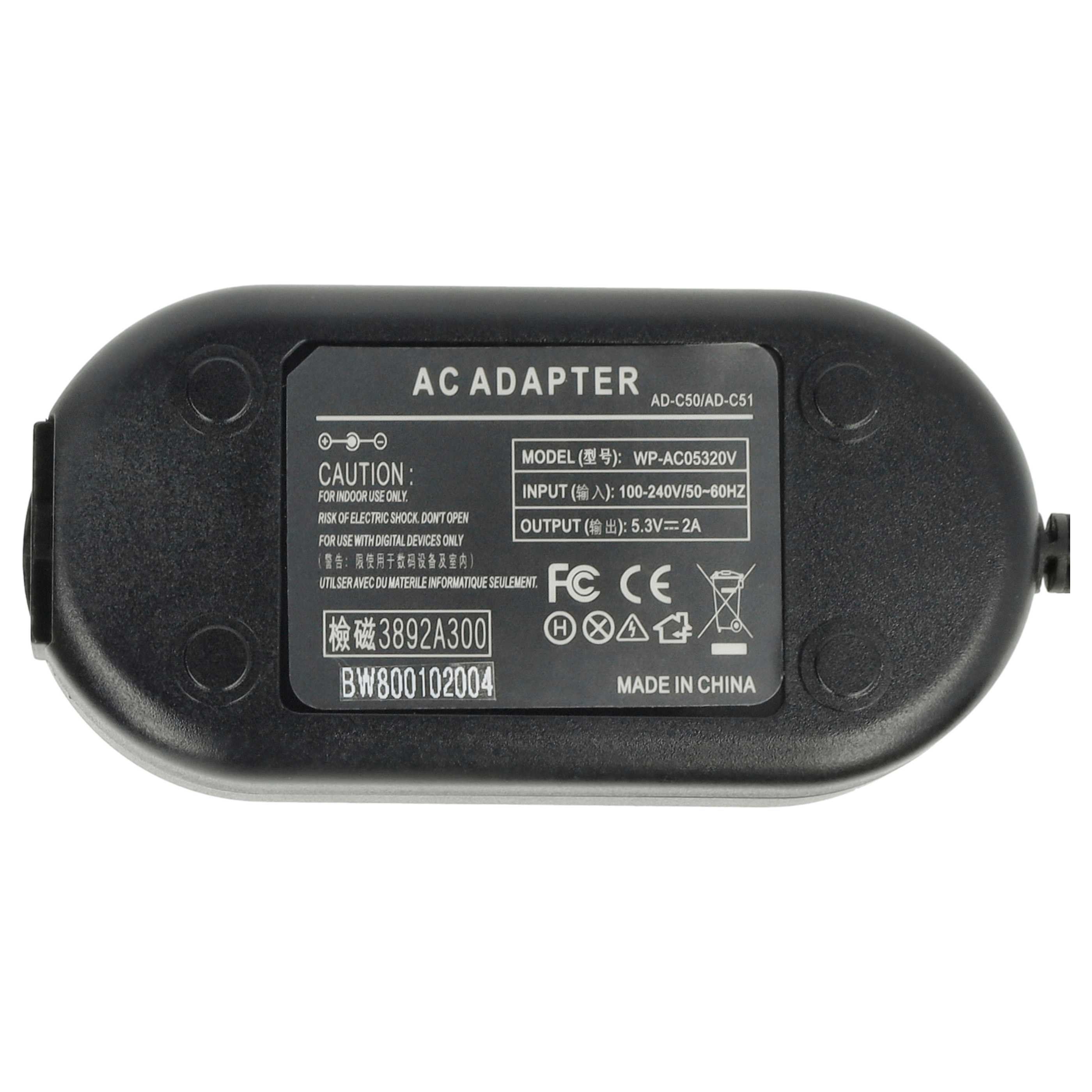 Power Supply replaces AC-C50J AD-C50 AD-C50J AD-C51J AD-C52 AD-C51 AD-C51G for Camera - 2 m, 5.3 V 2.0 A