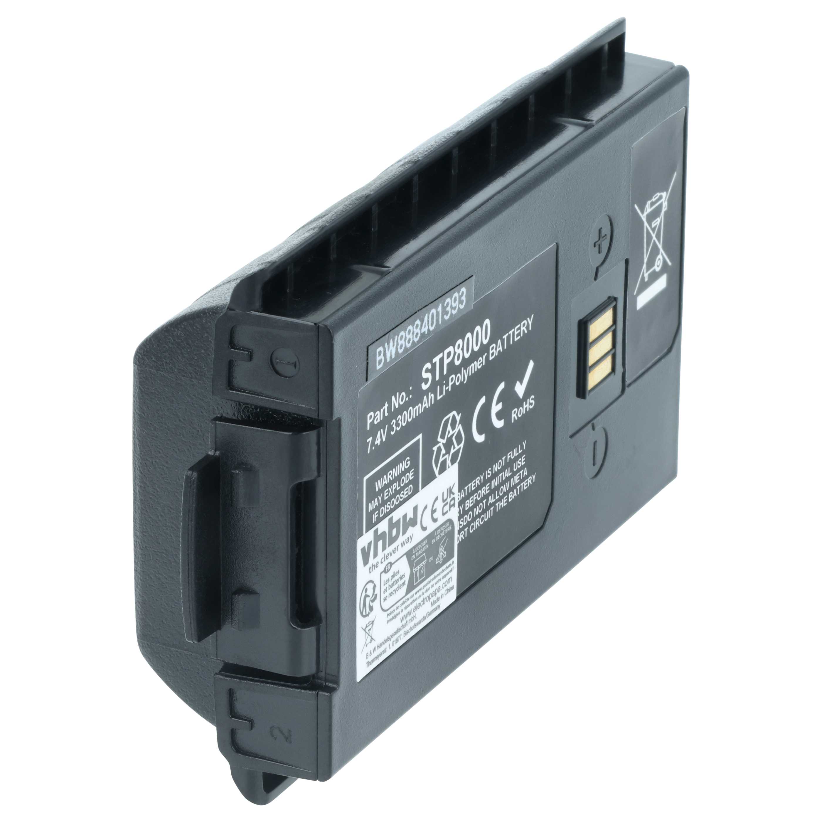 Radio 2x Battery replaces Sepura 300-01174, 300-01175, 300-00635, 300-00631, 300-00634 - 3300 mAh 7.4 V Li-Ion