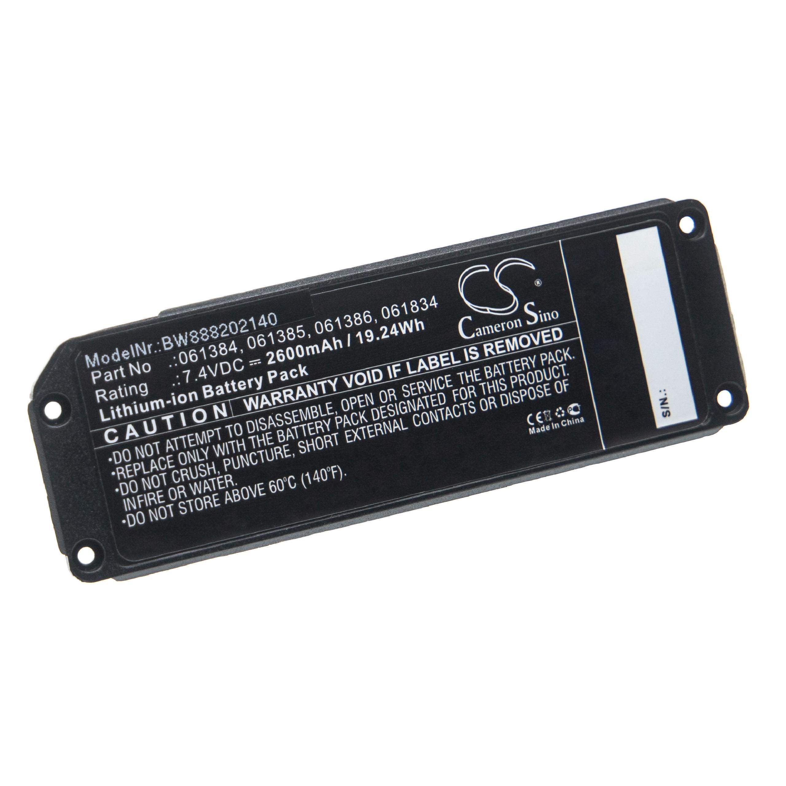 Batteria sostituisce Bose 061386, 061385, 061834, 061384 per altoparlanti Bose - 2600mAh 7,4V Li-Ion