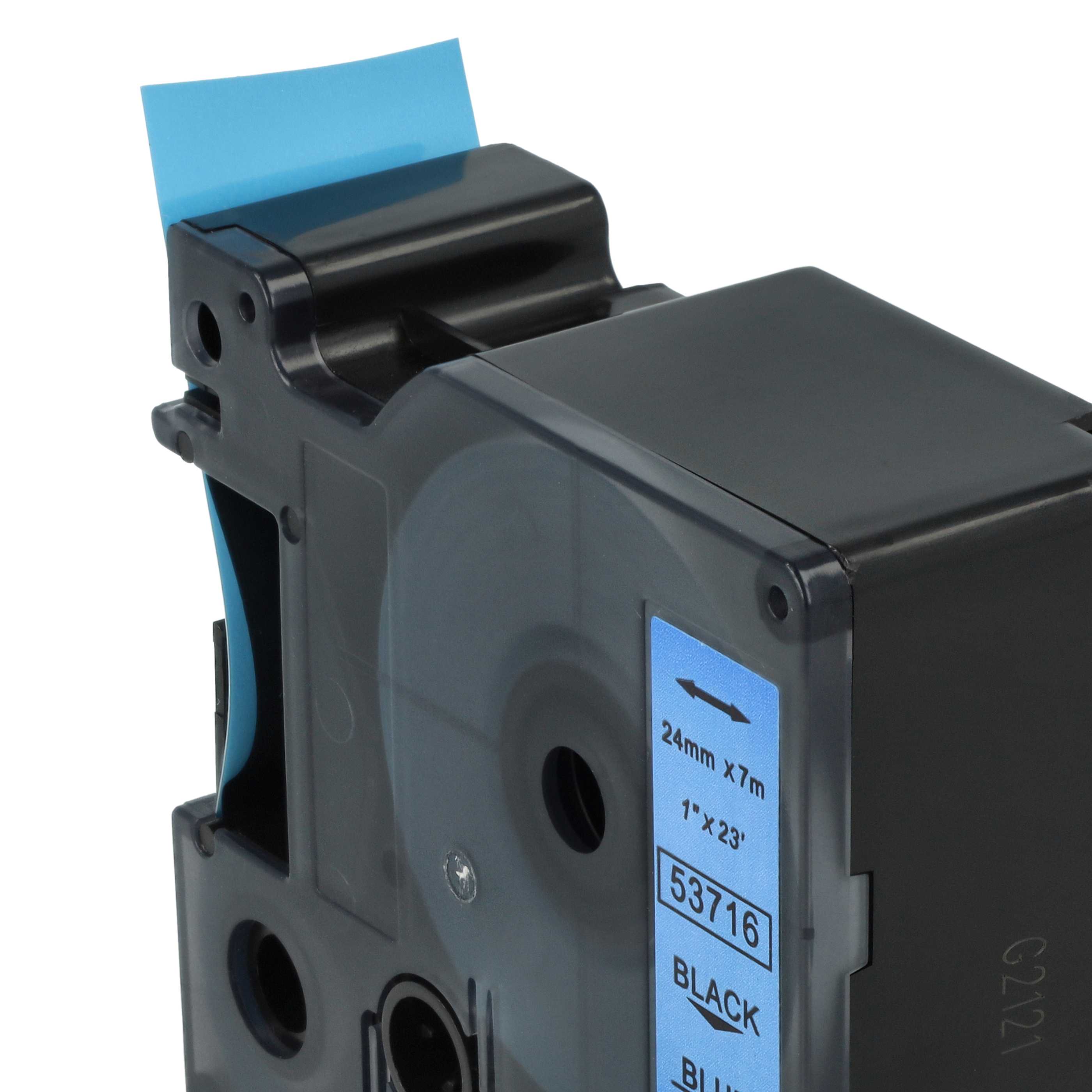 Label Tape replaces Dymo 53716, D1 - 24 mm Black to Blue