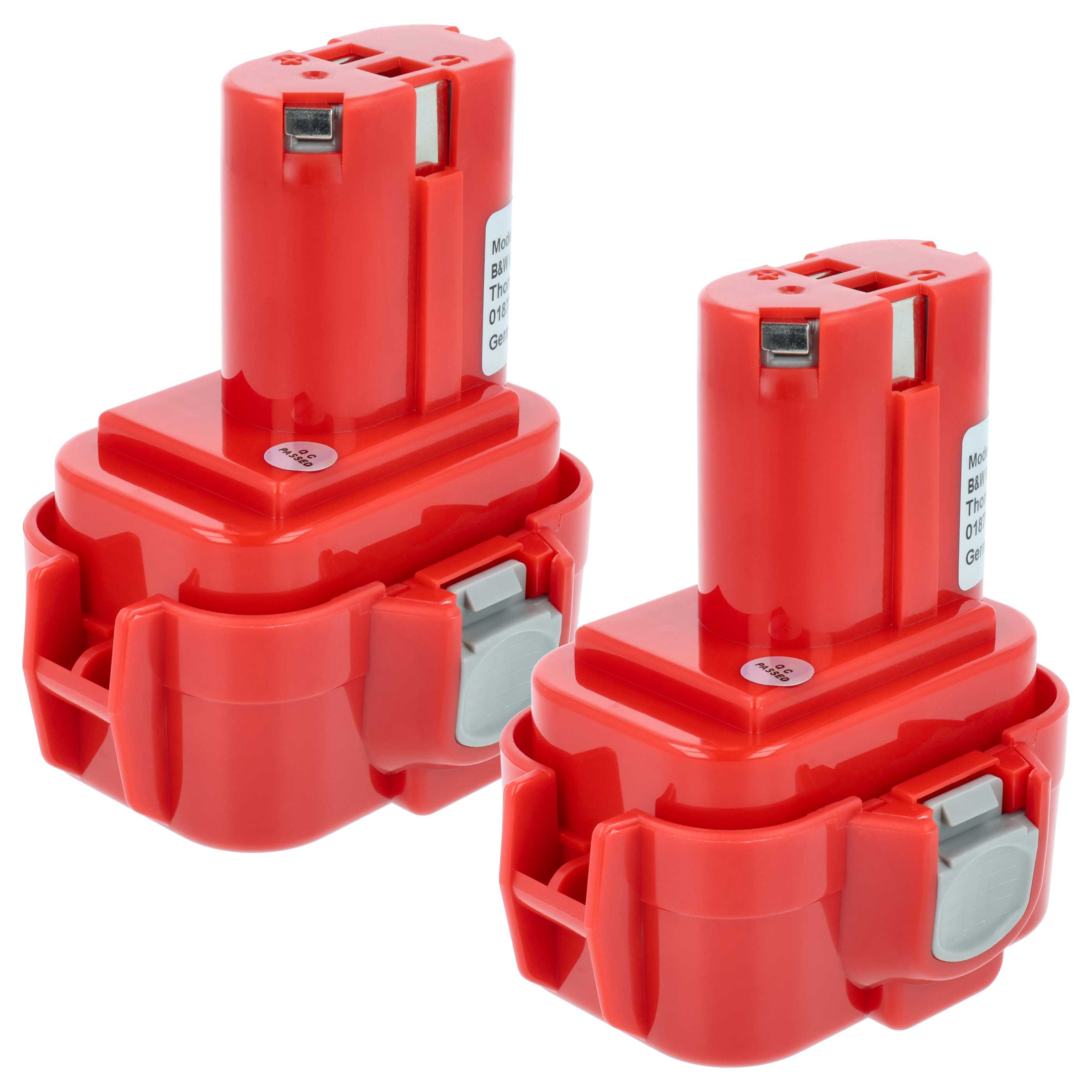 2x Battery replaces Makita 192321-5, 192404-1, 192019-4, 192534-8 Electric Power Tool - 3000 mAh, 9.6 V, NiMH
