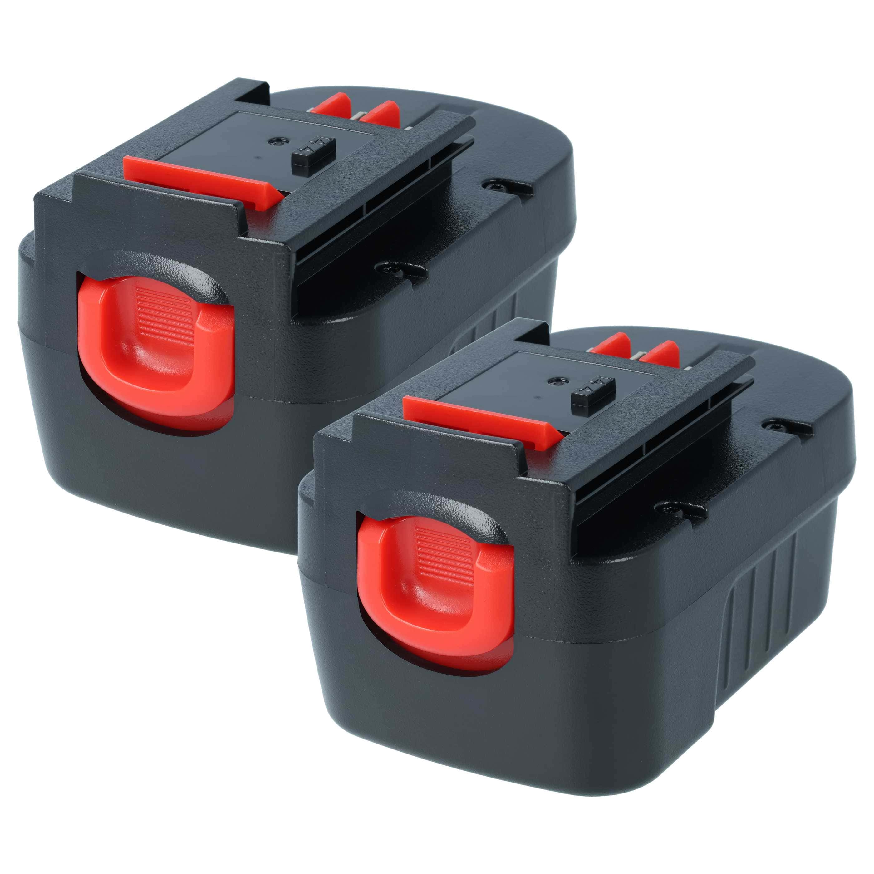 2x Battery replaces Black & Decker A14, 499936-34, 499936-35 Electric Power Tool - 1500 mAh, 14.4 V, NiMH