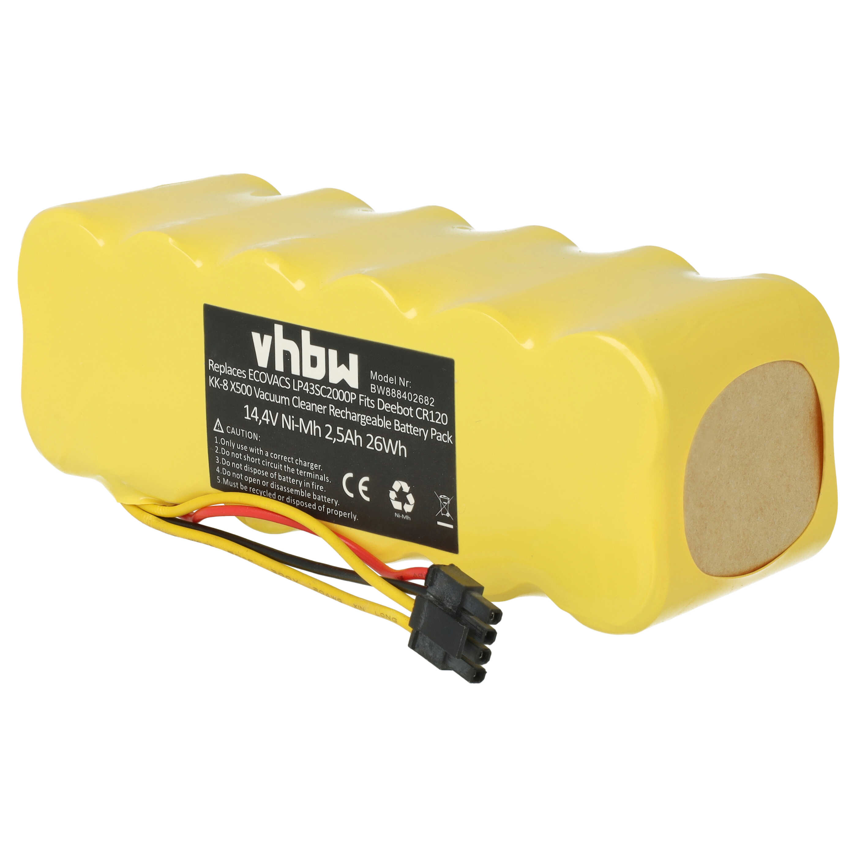 Batterie remplace Ariete AT5186005100 pour robot aspirateur - 2500mAh 14,4V NiMH