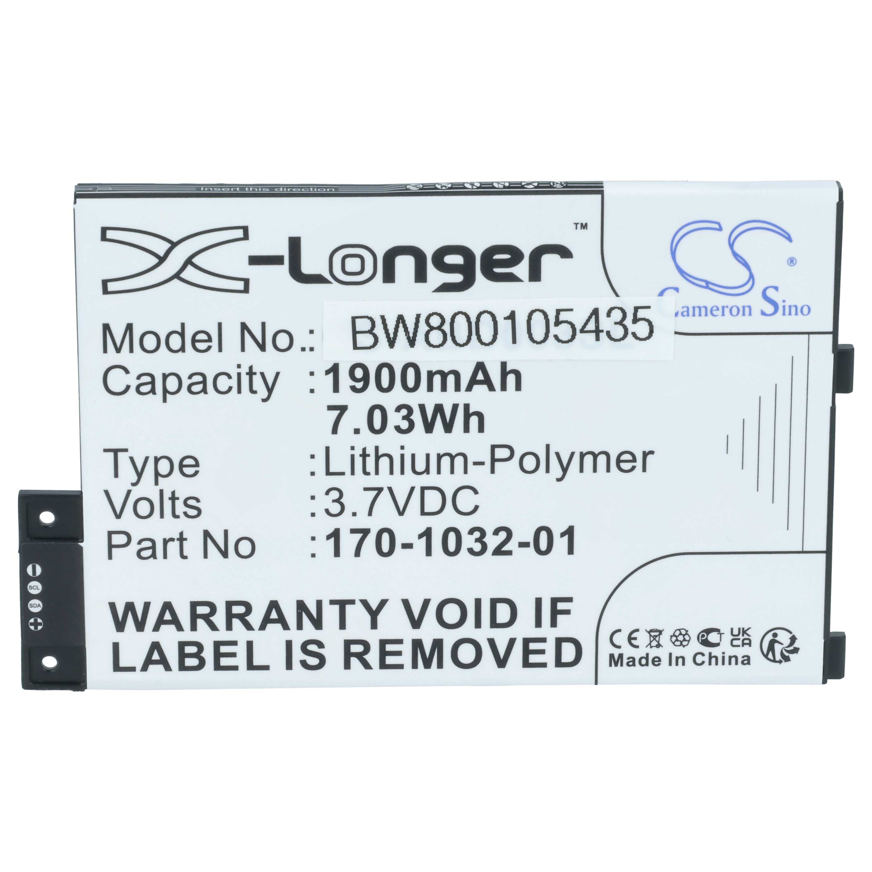 E-Book Battery replaces Amazon S11GTSF01A, GP-S10-346392-0100, 170-1032-00 - 1900 mAh 3.7 V Li-polymer