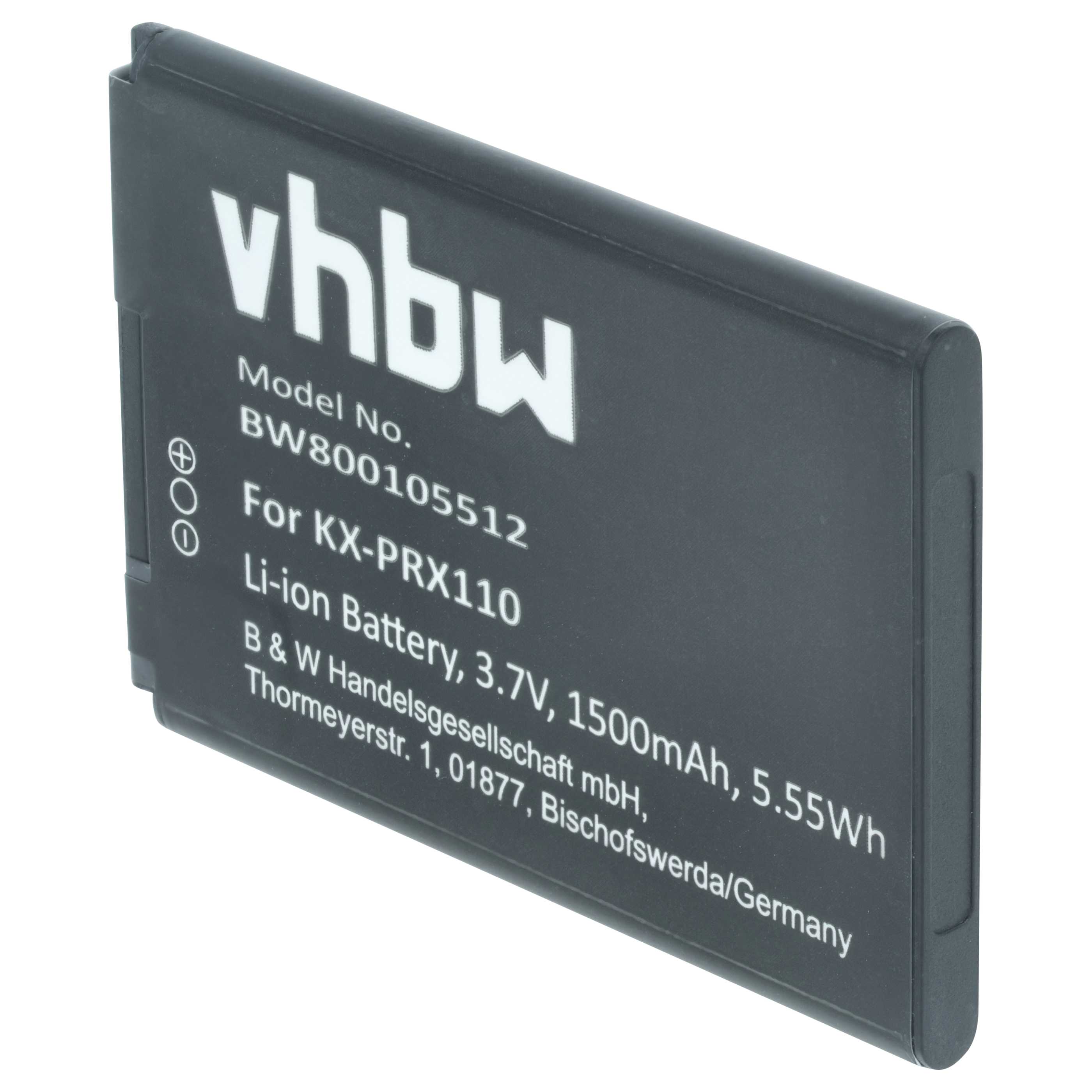 Batterie remplace Panasonic KX-PRA10EX, KX-PRA10 pour téléphone Panasonic - 1500mAh 3,7V Li-ion