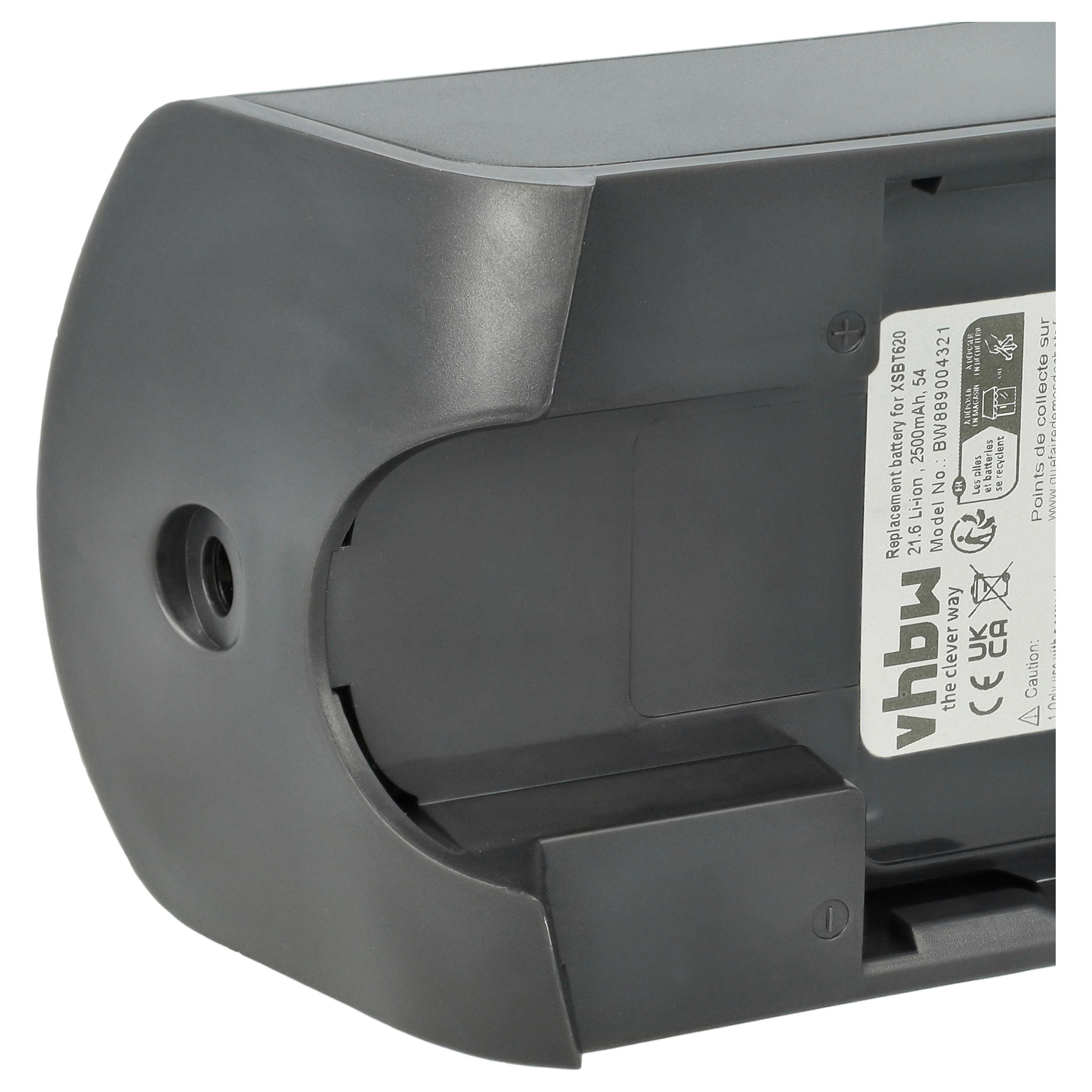 Battery replaces XSBT620 for Shark 2500mAh, 21.6V, Li-Ion