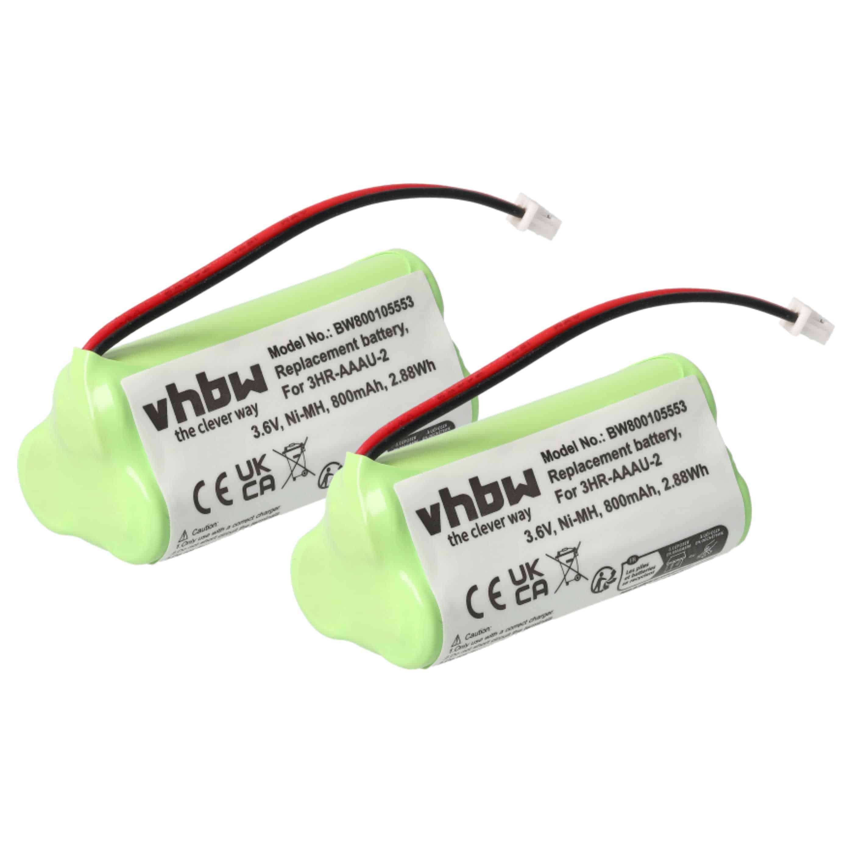 2x Batteries remplace Bang & Olufsen 3HR-AAAU-2 pour téléphone Bang & Olufsen - 700mAh 3,6V NiMH