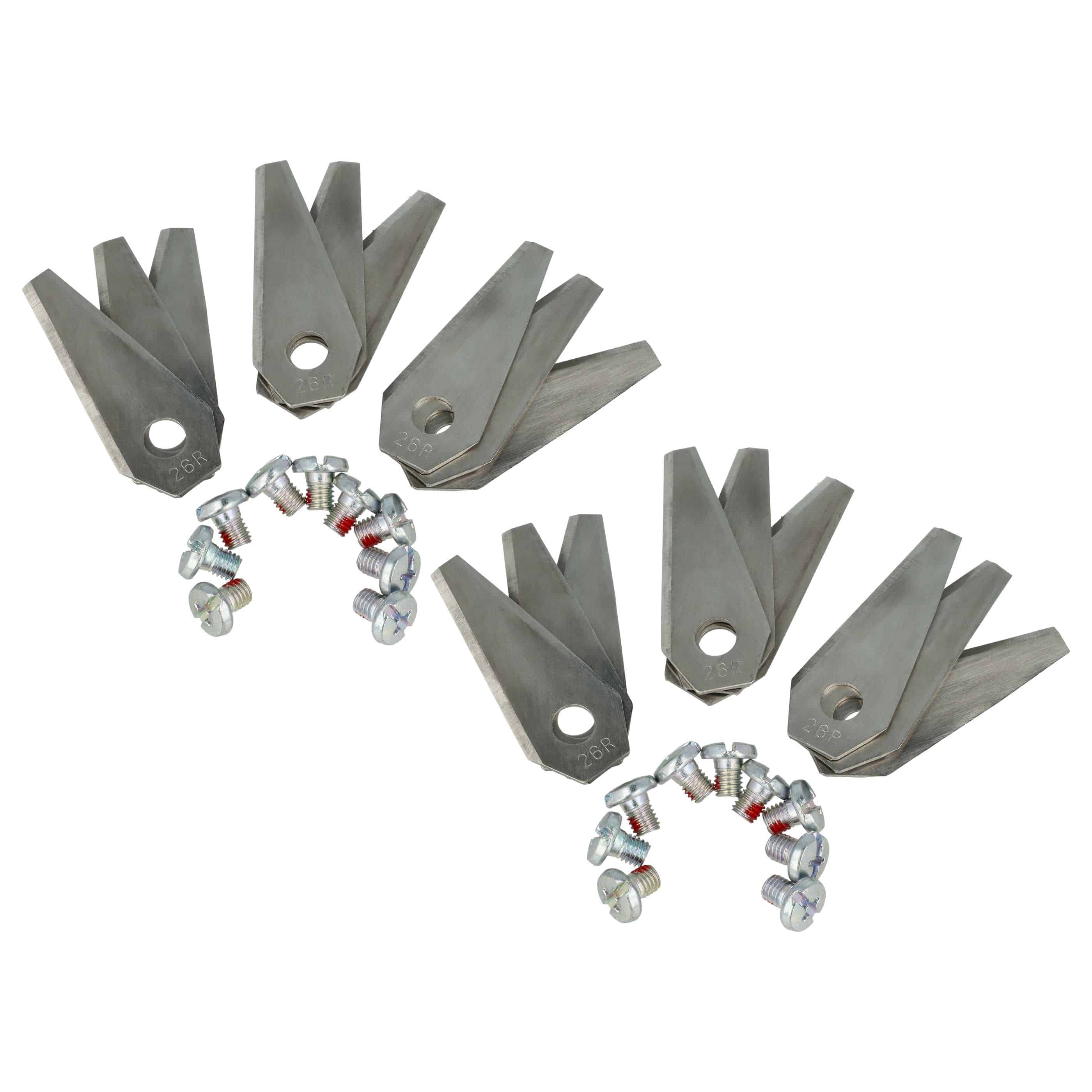 18x Exchange Blade replaces Bosch F 016 104 255, F 016 800 321 Cordless Lawnmower - Steel, Silver